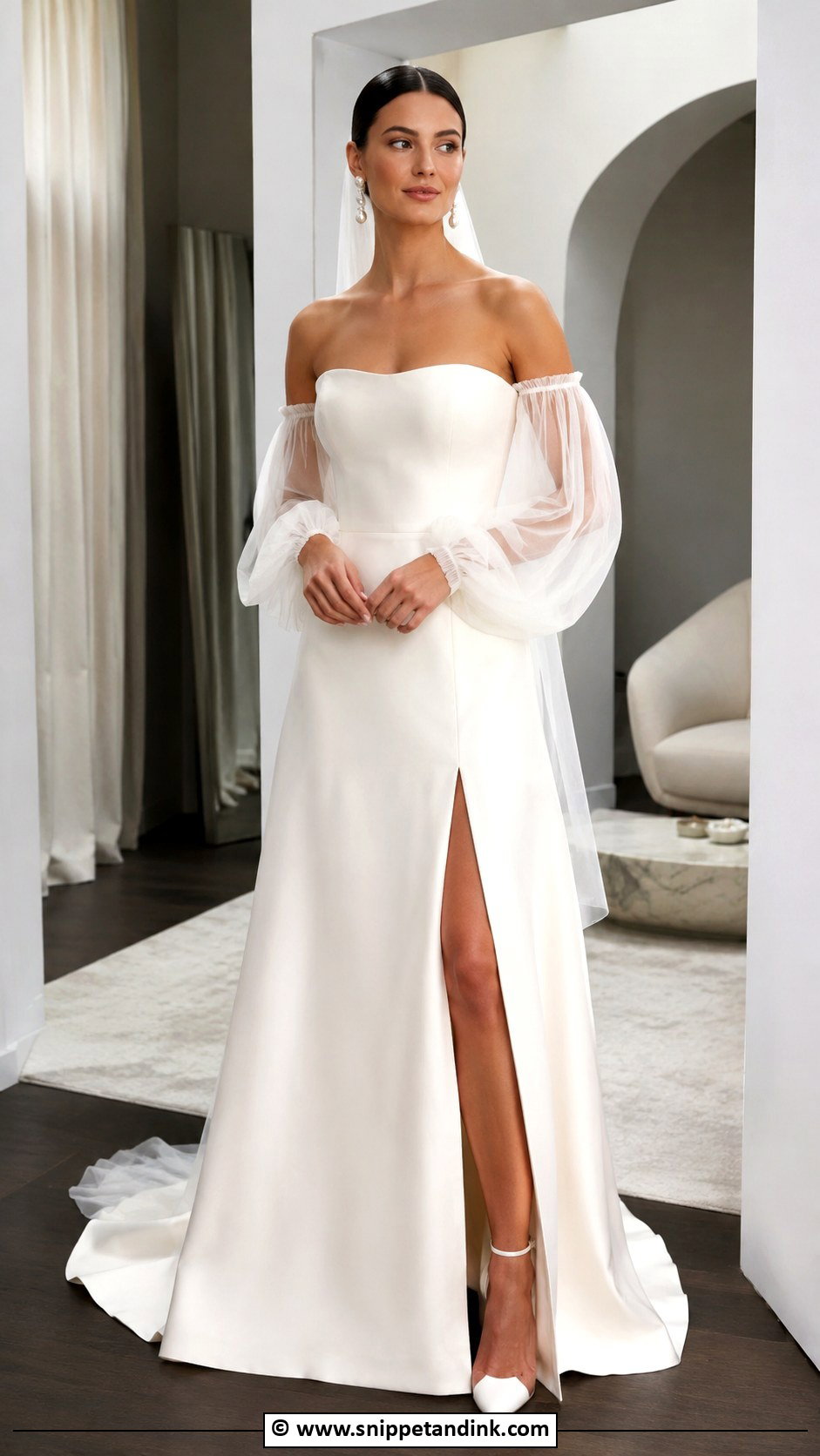 Detachable Sleeve Wedding Dress - Snippet and Ink - 35 Wedding Dress with Sleeves