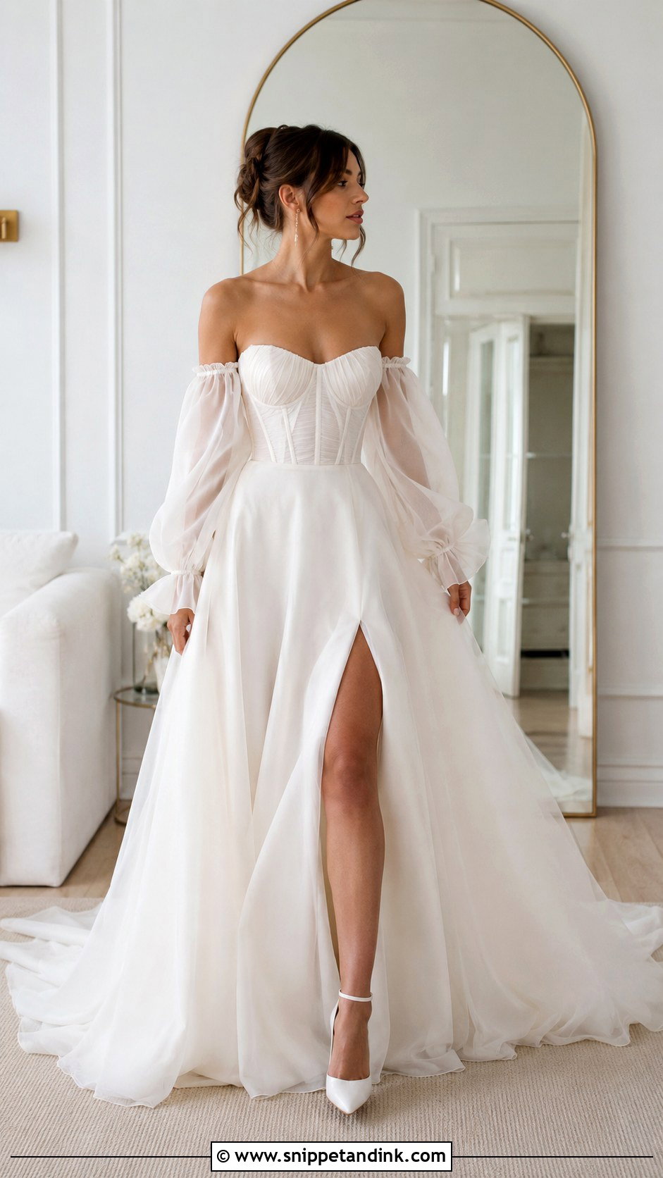 Detachable Sleeve Wedding Dress Topper - Snippet and Ink - 30 Wedding Dress Topper Ideas