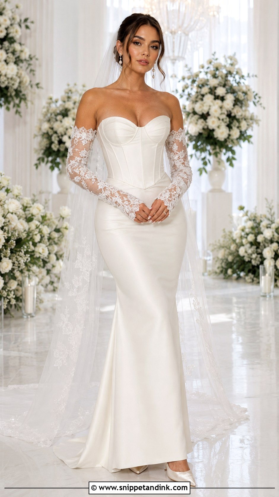 Detachable Sleeve Wedding Dress With Fitted Skirt - Snippet and Ink - 20 Form Fitting Wedding Dress with Sleeves