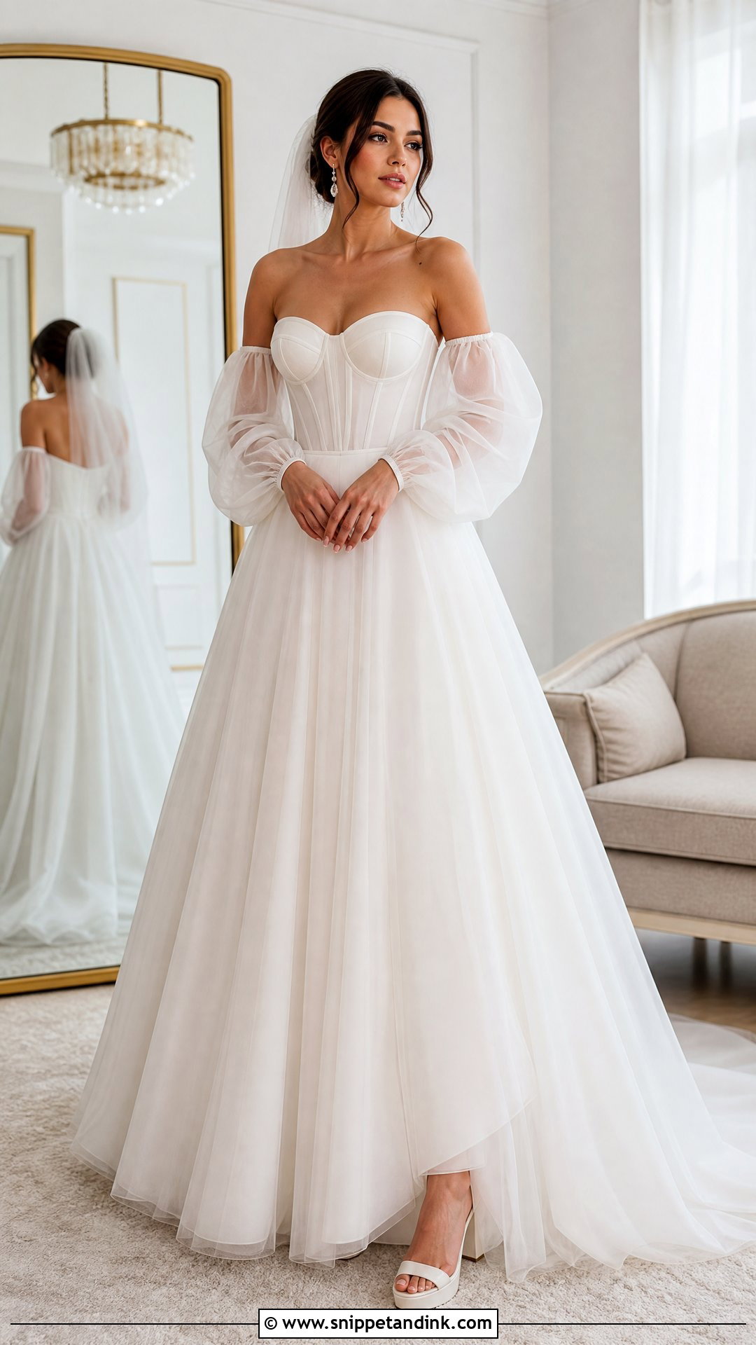 Detachable Sleeve Wedding Dress with Boning - Snippet and Ink - 20 Wedding Dress with Boning Ideas