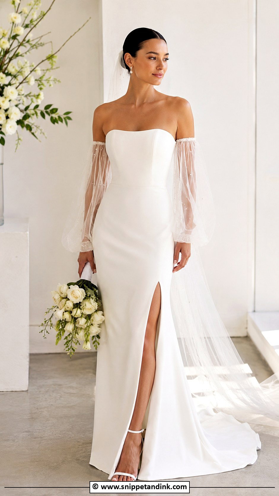 Detachable Sleeve Wedding Gown - Snippet and Ink - 30 Wedding Gowns with Sleeves