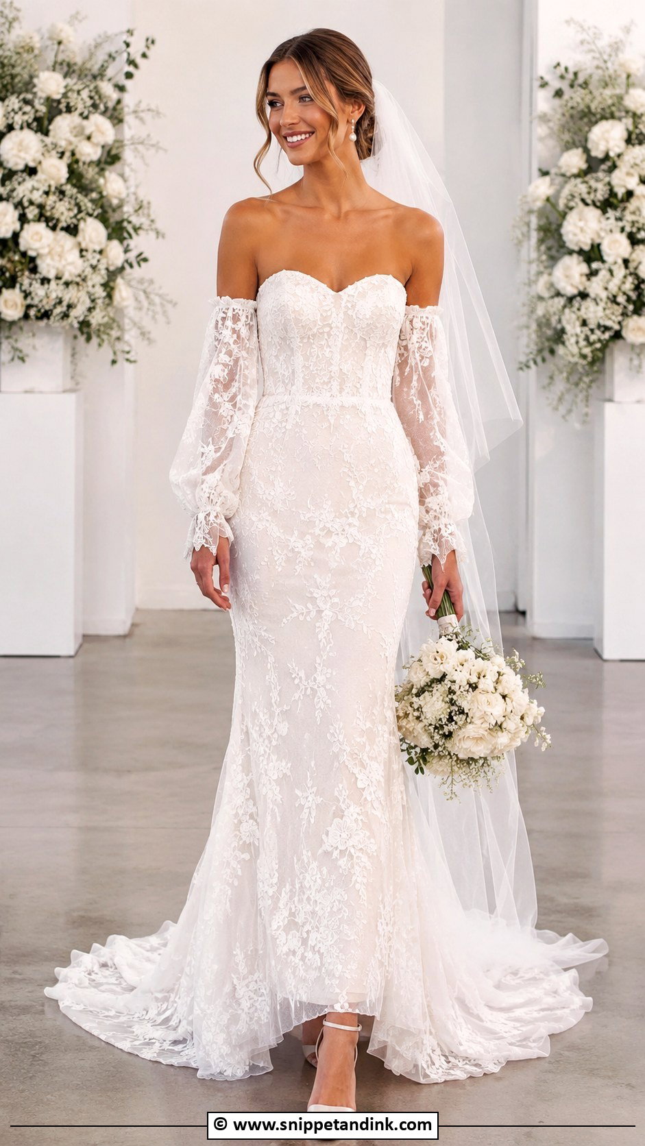 Detachable Sleeves Wedding Dress - Snippet and Ink - 30 Detachable Wedding Dress Ideas
