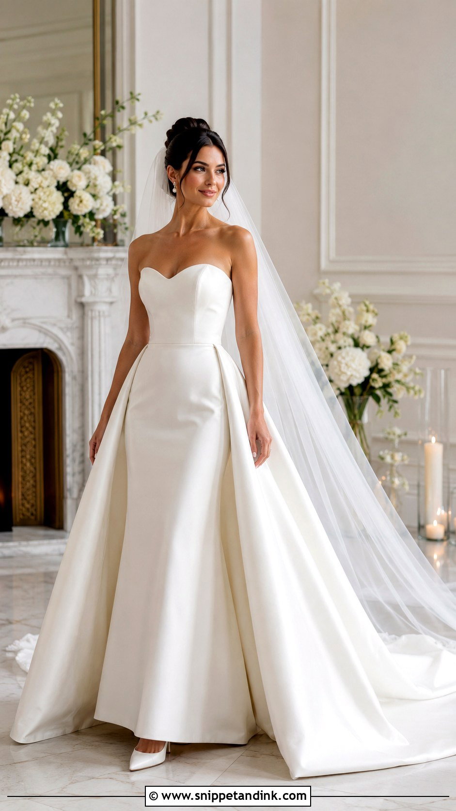 Detachable Train A Line Wedding Dress - Snippet and Ink - 30 Wedding Dresses a Line