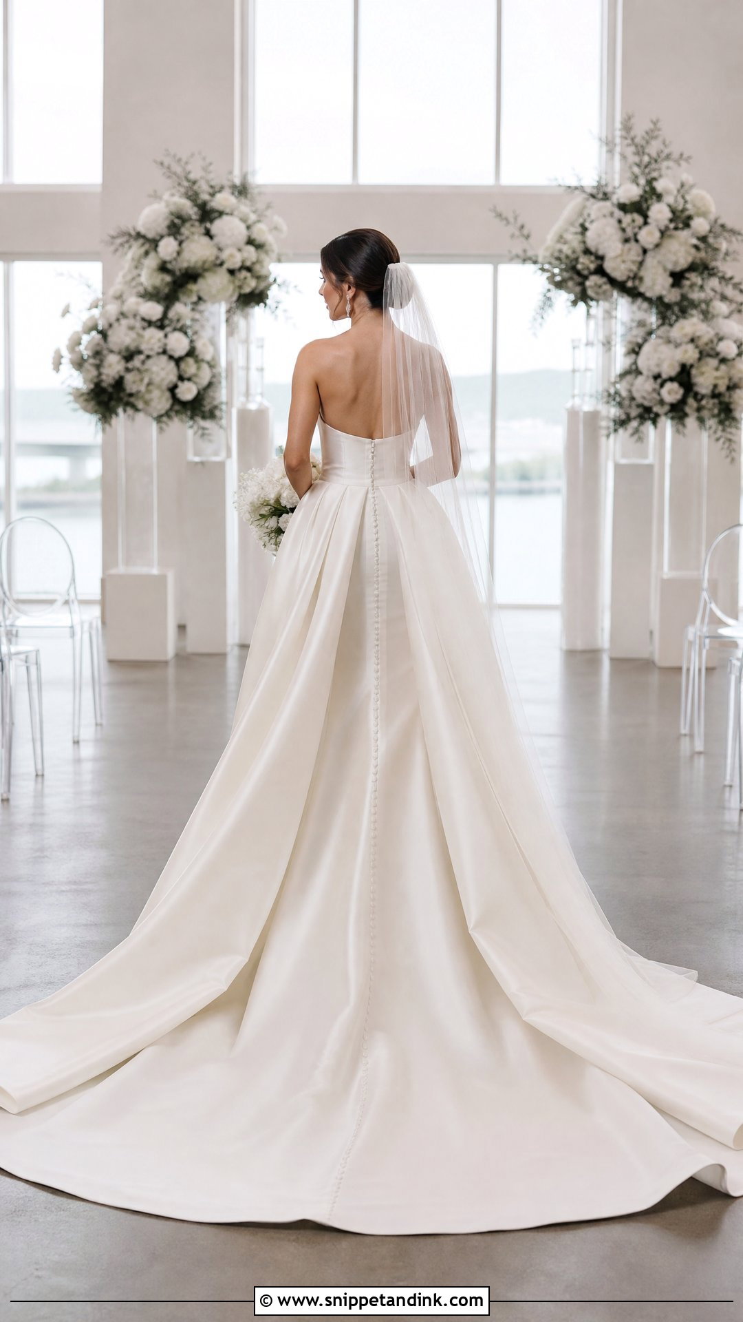 Detachable Train Back Wedding Dress - Snippet and Ink - 20 Wedding Dress Back Detail Ideas