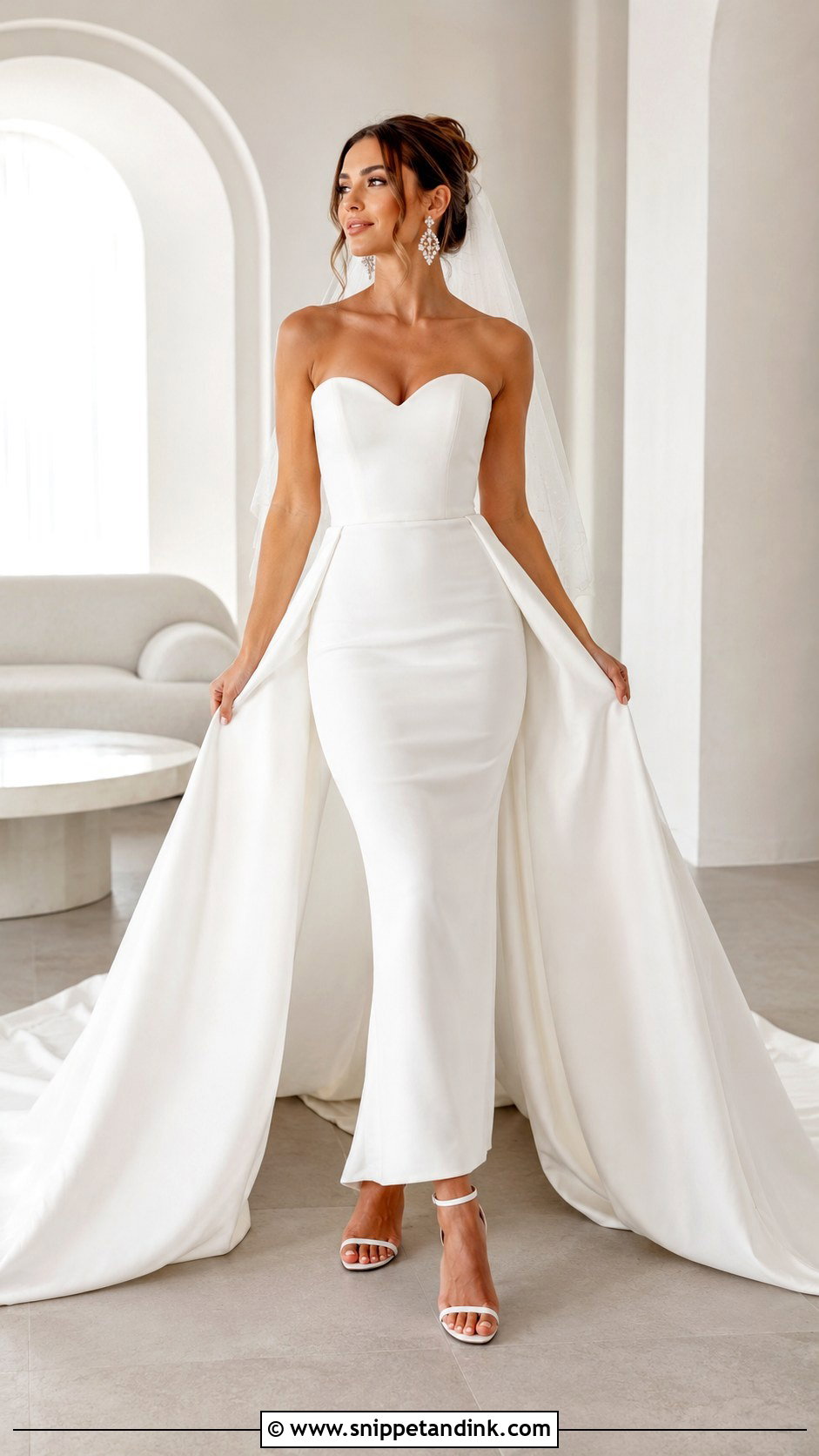 Detachable Train Cathedral Wedding Dress - Snippet and Ink - 30 Cathedral Wedding Dress Ideas