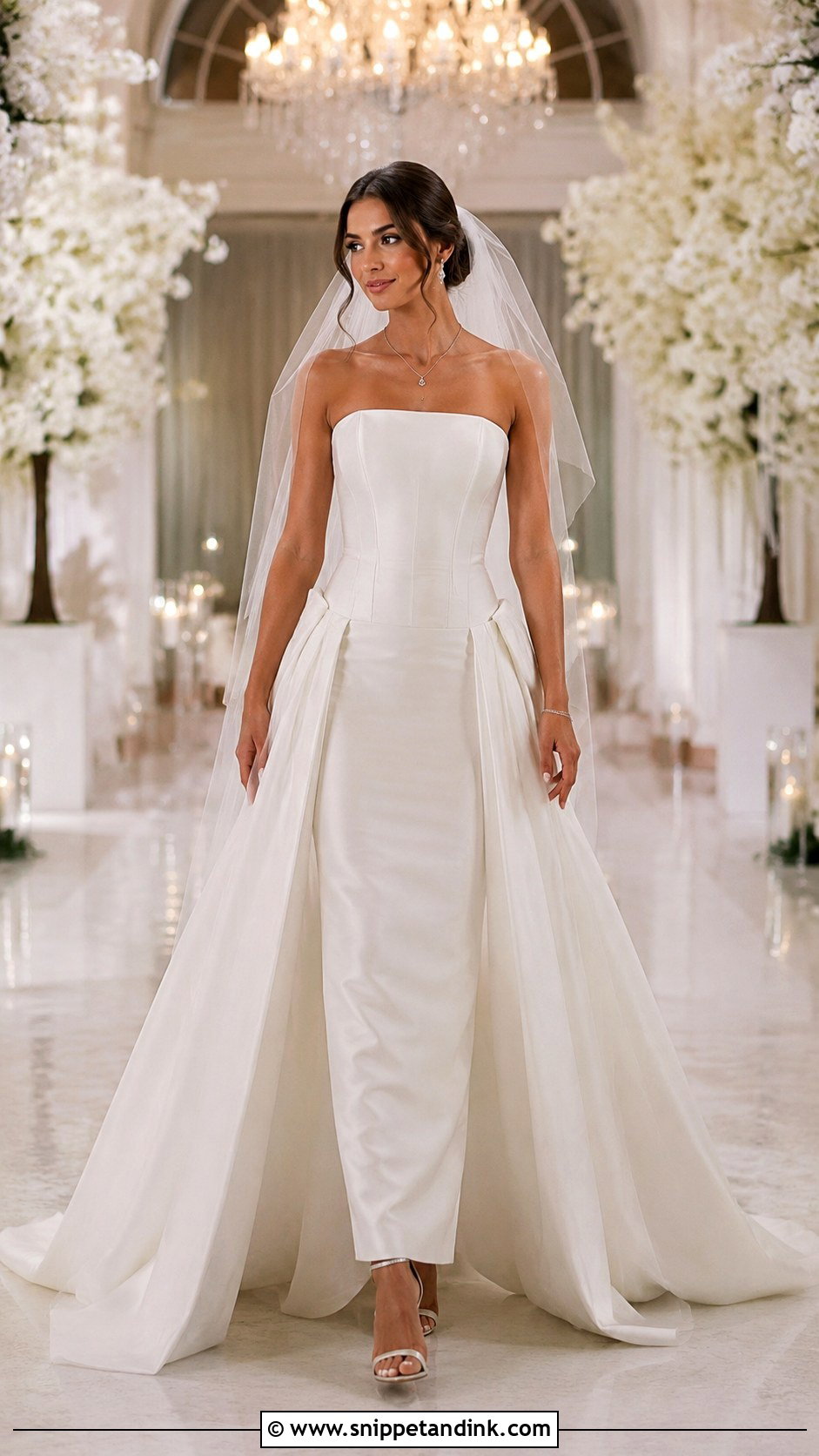Detachable Train Drop Waist A Line Wedding Dress - Snippet and Ink - 25 Drop Waist a Line Wedding Dress Ideas