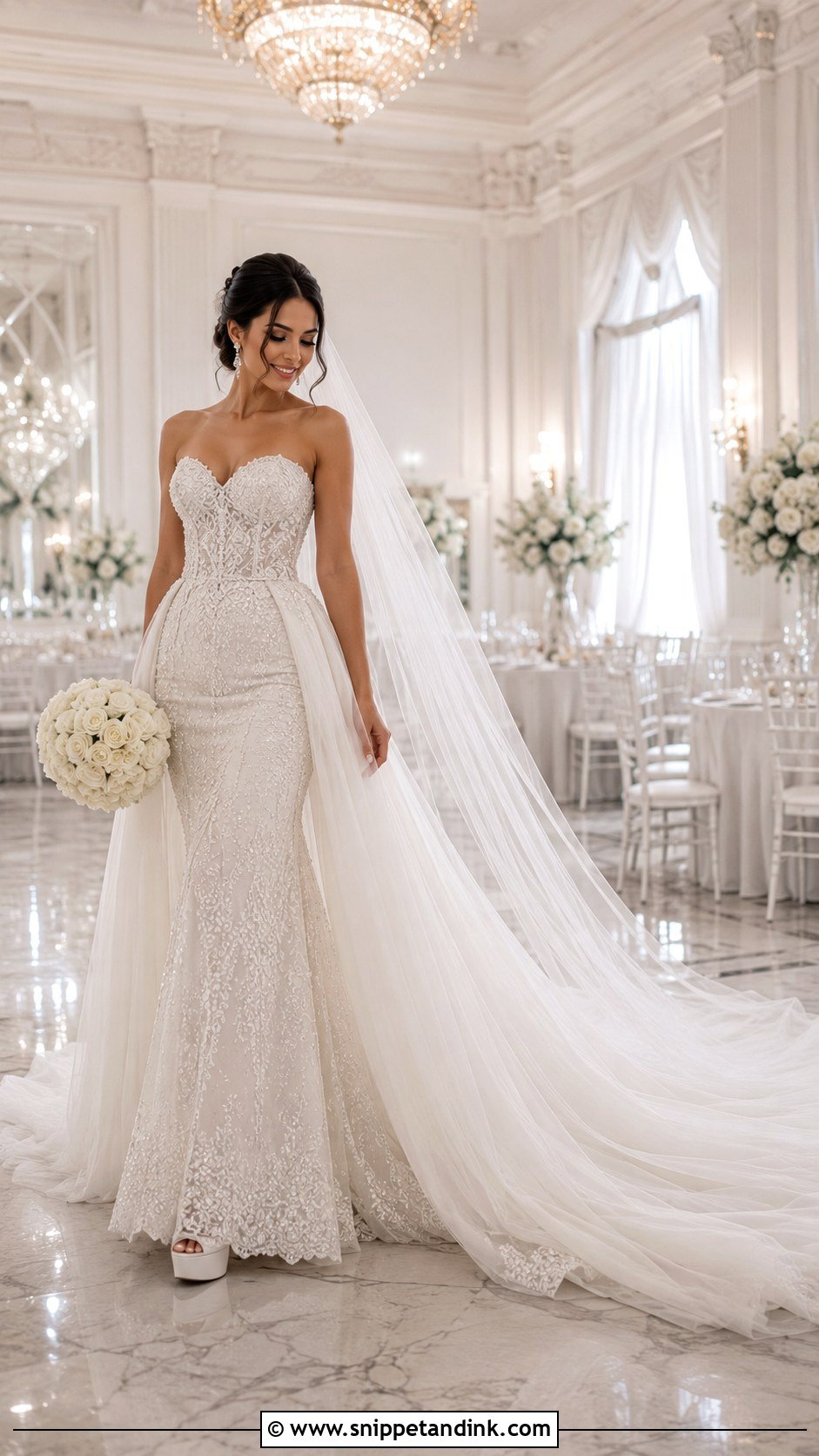 Detachable Train Fantasy Wedding Gown - Snippet and Ink - 20 Fairy Tale Wedding Dress Fantasy Gowns