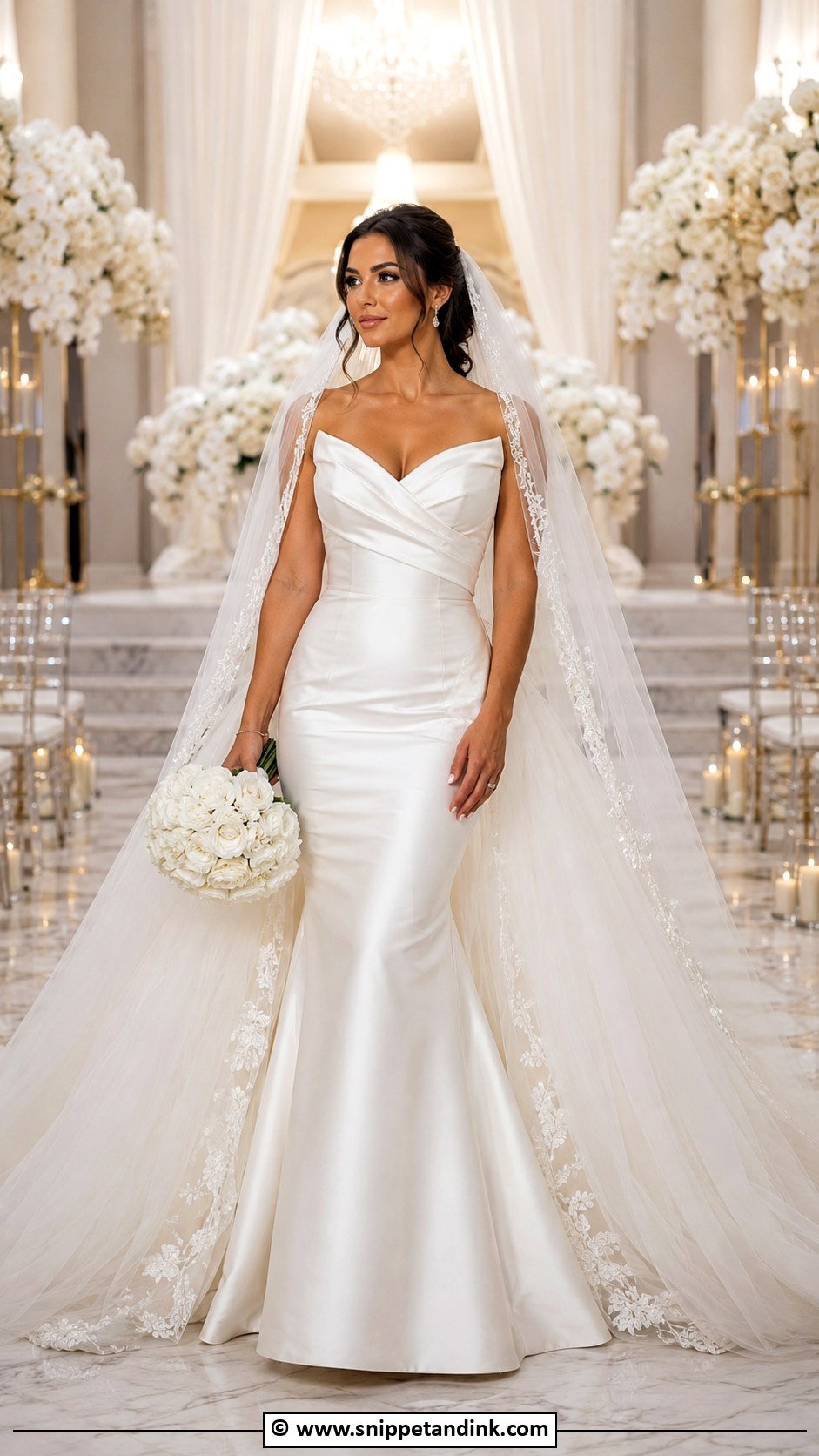 Detachable Train Fishtail Wedding Dress - Snippet and Ink - 25 Fishtail Wedding Dress Ideas