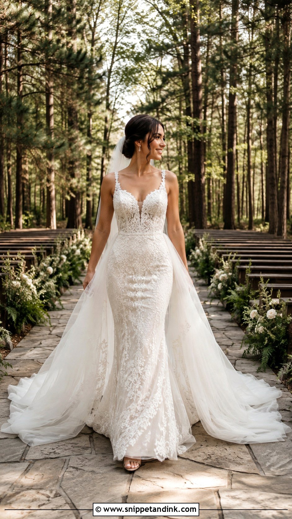Detachable Train Forest Wedding Dress - Snippet and Ink - 25 Enchanted Forest Wedding Dress Ideas