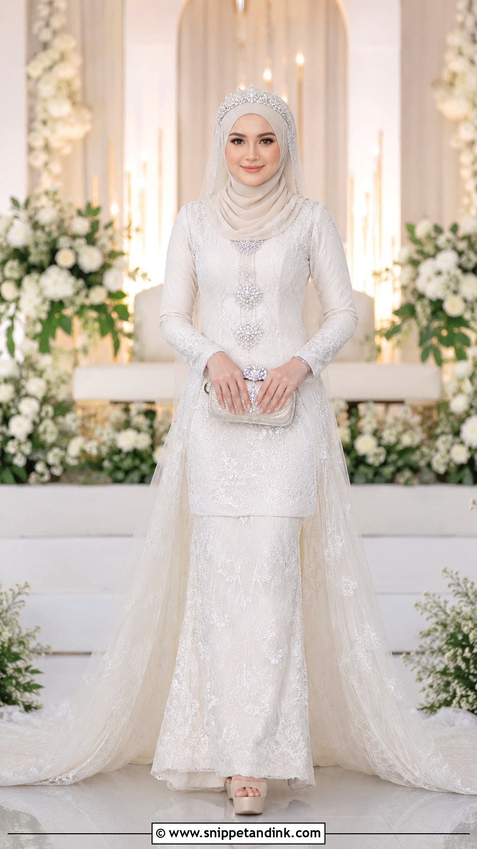 Detachable Train Malay Wedding Dress - Snippet and Ink - 30 Malay Wedding Dress Ideas