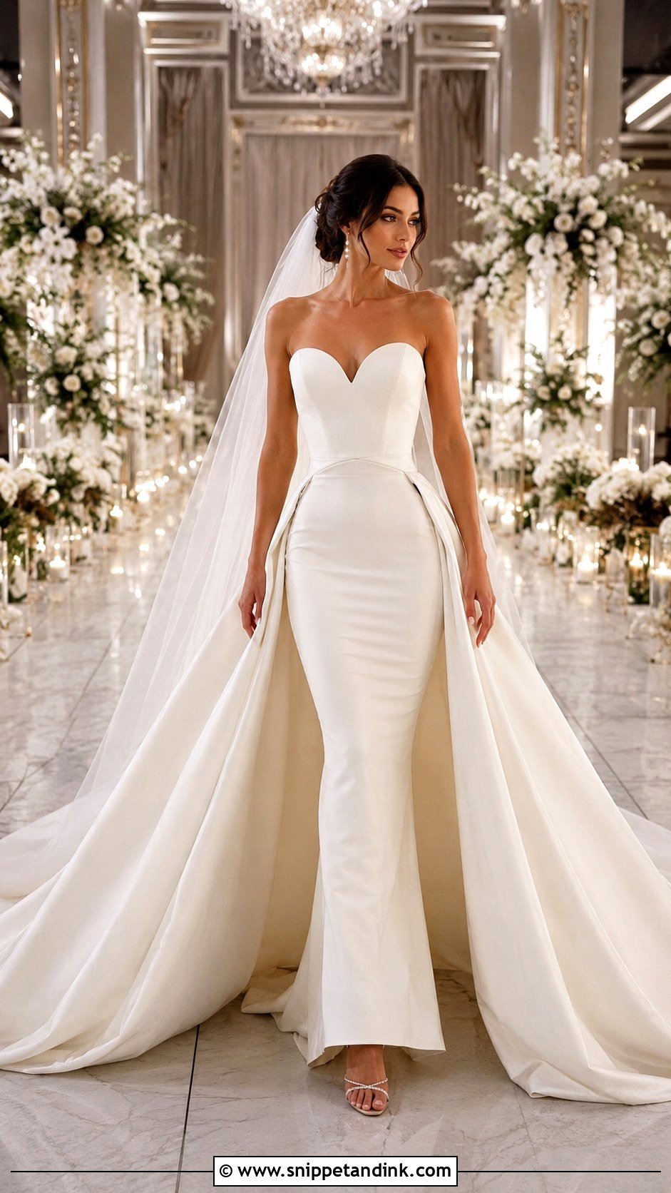Detachable Train Mermaid Wedding Dress - Snippet and Ink - 25 Mermaid Style Wedding Dresses