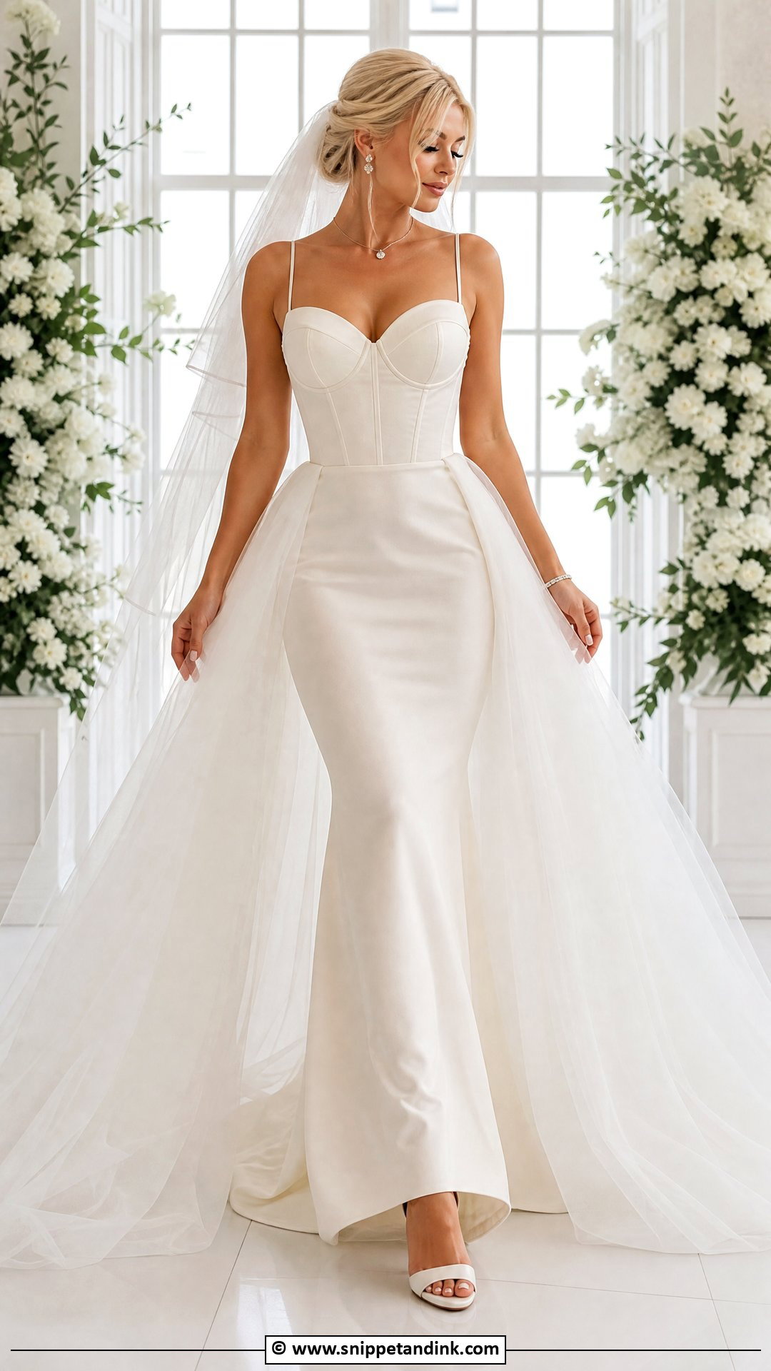 Detachable Train Mermaid Wedding Dress - Snippet and Ink - 35 Mermaid Wedding Dress Ideas