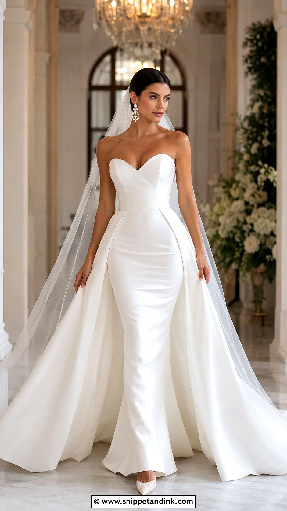 Detachable Train Mermaid Wedding Gown - Snippet and Ink - 25 Mermaid Wedding Gown Ideas