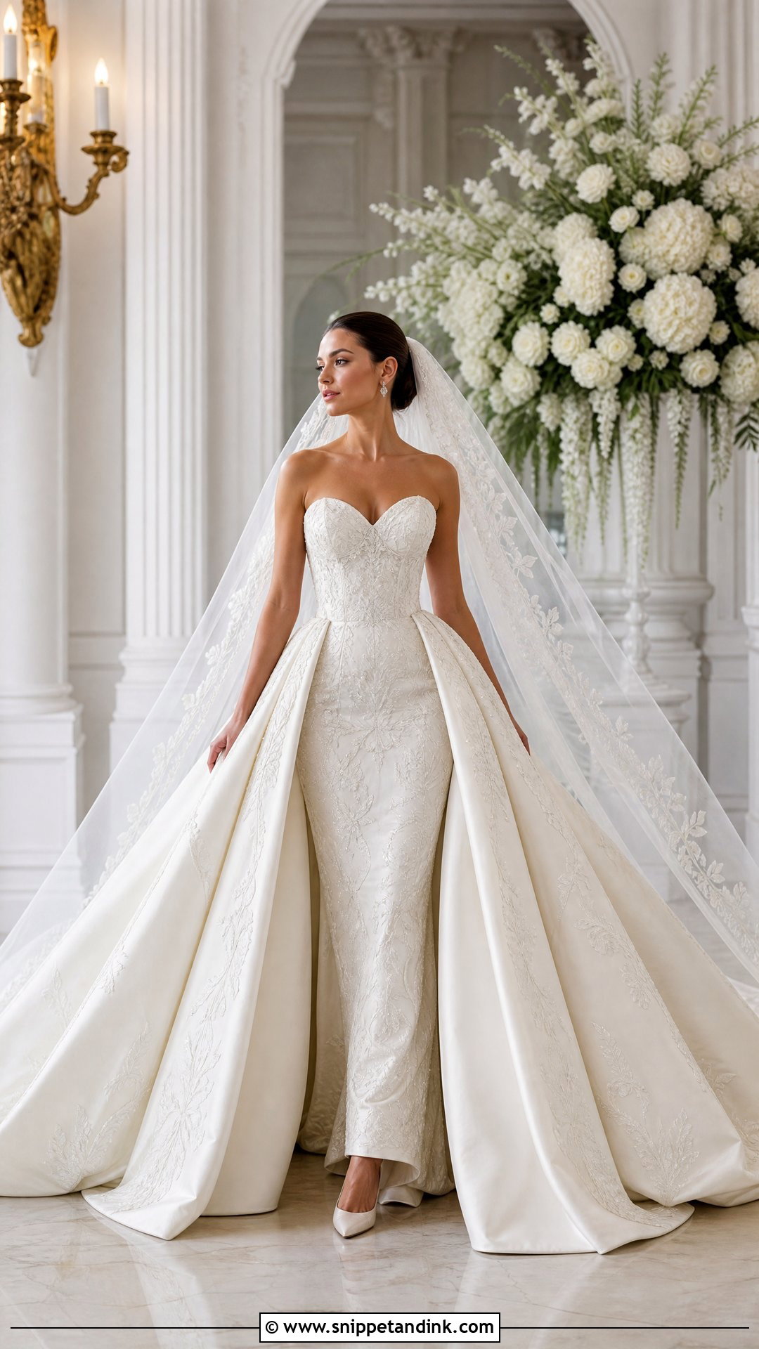 Detachable Train Princess Wedding Dress - Snippet and Ink - 25 Princess Style Wedding Dresses