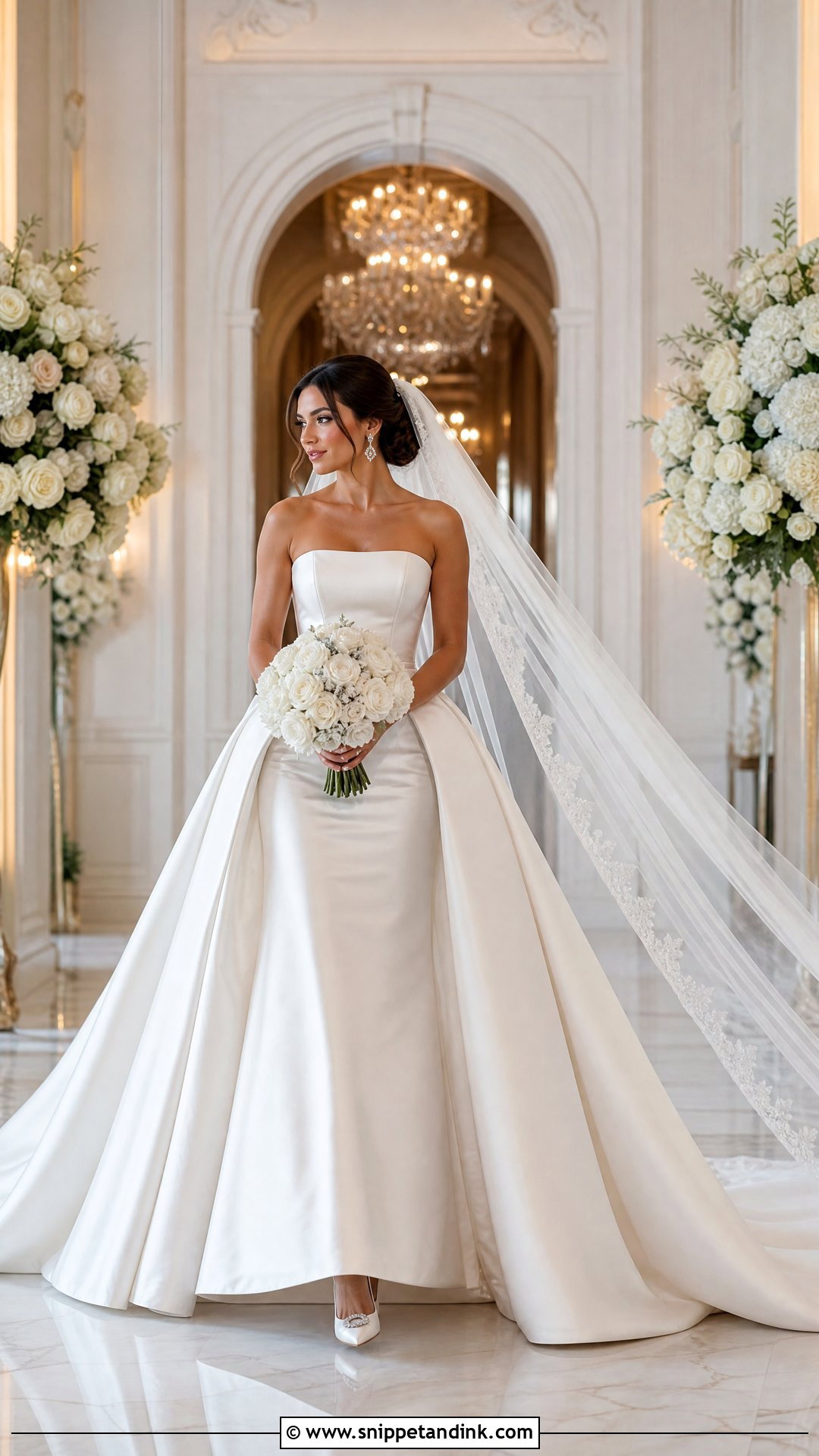 Detachable Train Princess Wedding Gown - Snippet and Ink - 25 Princess Wedding Gown Ideas