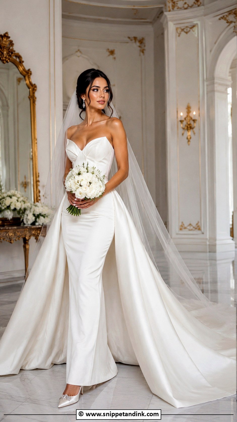Detachable Train Wedding Dress - Snippet and Ink - 30 Bridal Dress Fashion Ideas