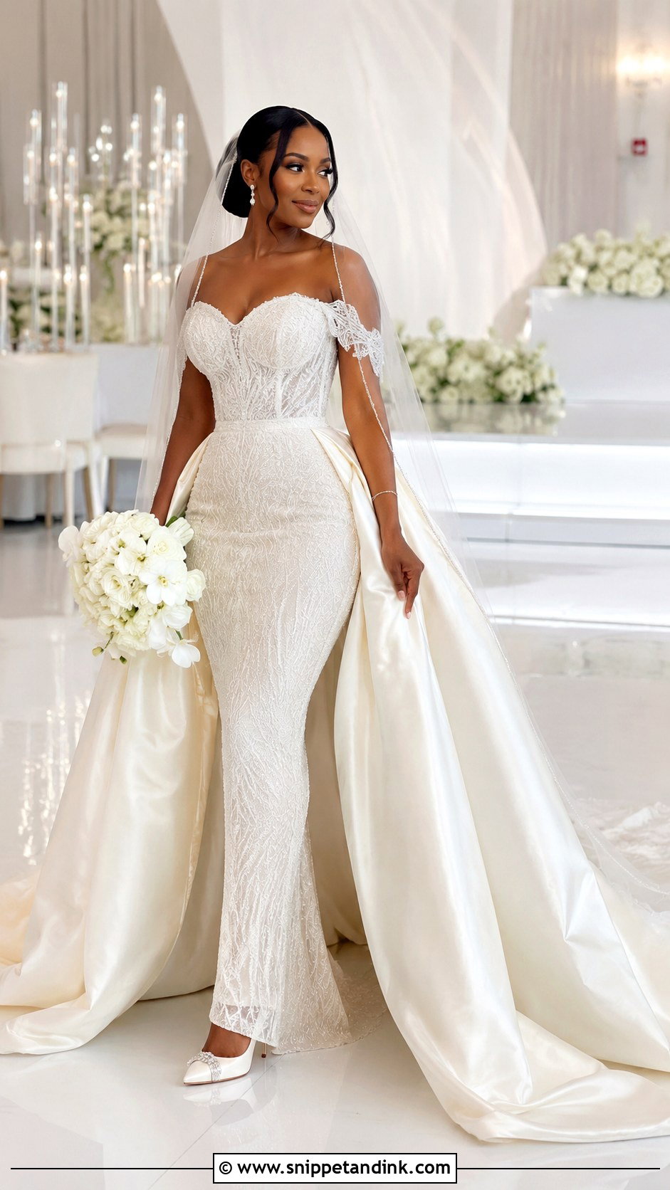 Detachable Train Wedding Dress - Snippet and Ink - 20 Best Lady Wedding Dresses in Nigeria