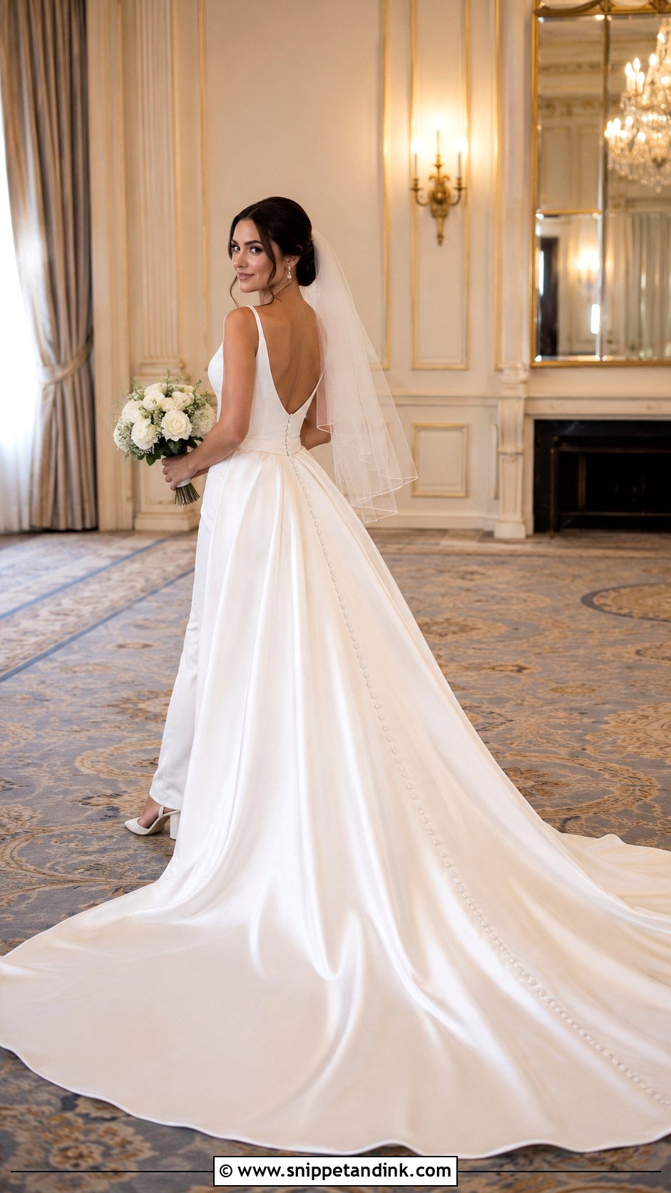 Detachable Train Wedding Dress - Snippet and Ink - 20 Long Tail Wedding Dress Ideas