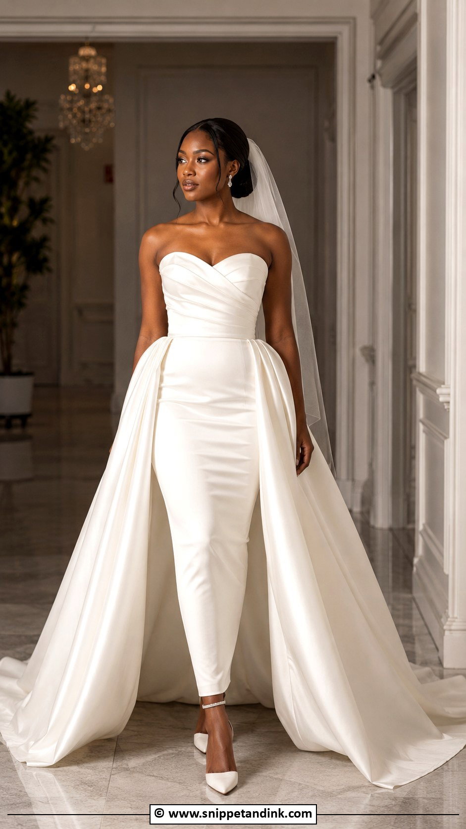 Detachable Train Wedding Dress - Snippet and Ink - 30 Wedding Dresses Black Women