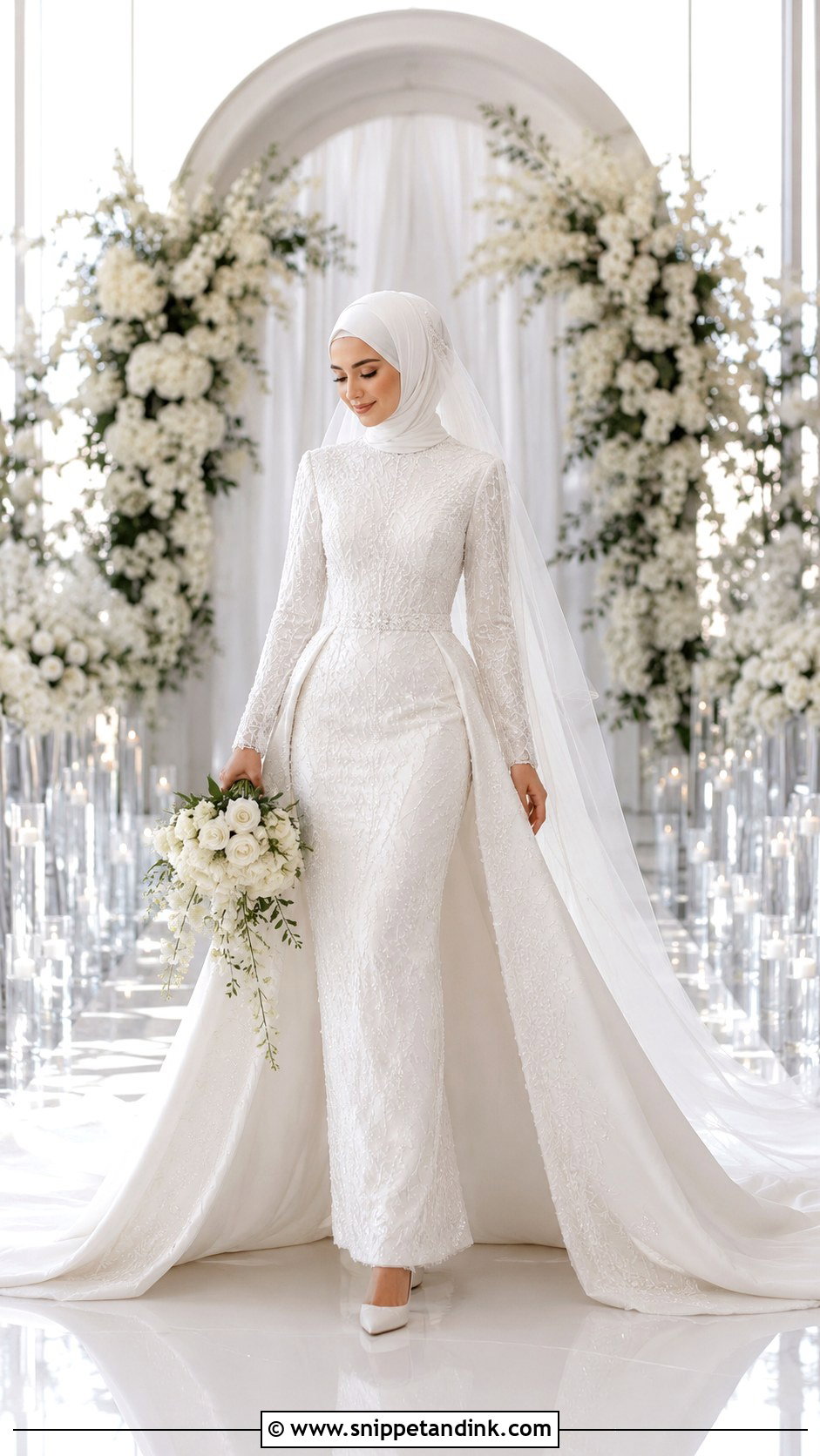 Detachable Train Wedding Dress Hijab - Snippet and Ink - 35 Wedding Dress Hijab Ideas