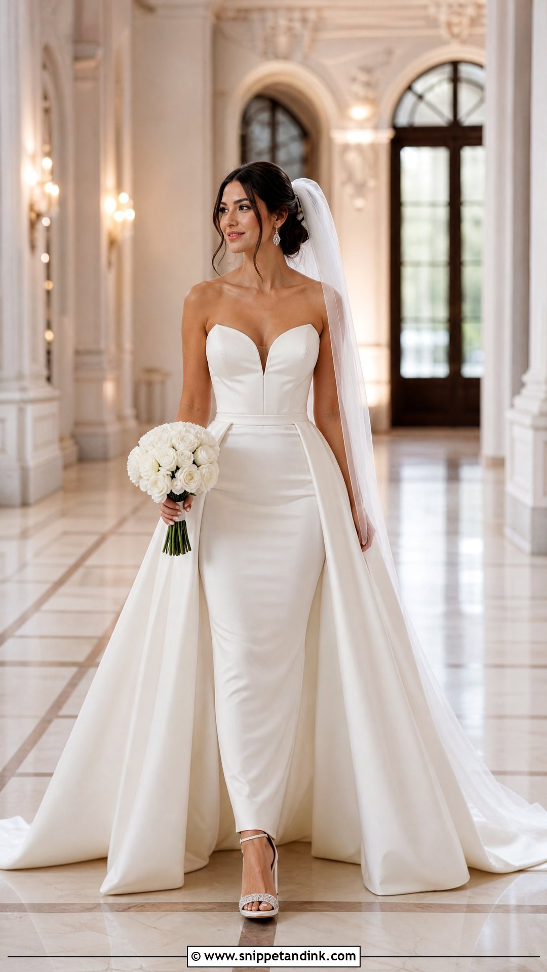 Detachable Train Wedding Dress Outfit - Snippet and Ink - 25 Wedding Dress Outfit Ideas