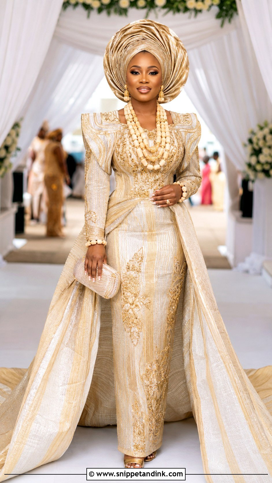 Detachable Train Yoruba Wedding Dress - Snippet and Ink - 20 Yoruba Wedding Dress Ideas