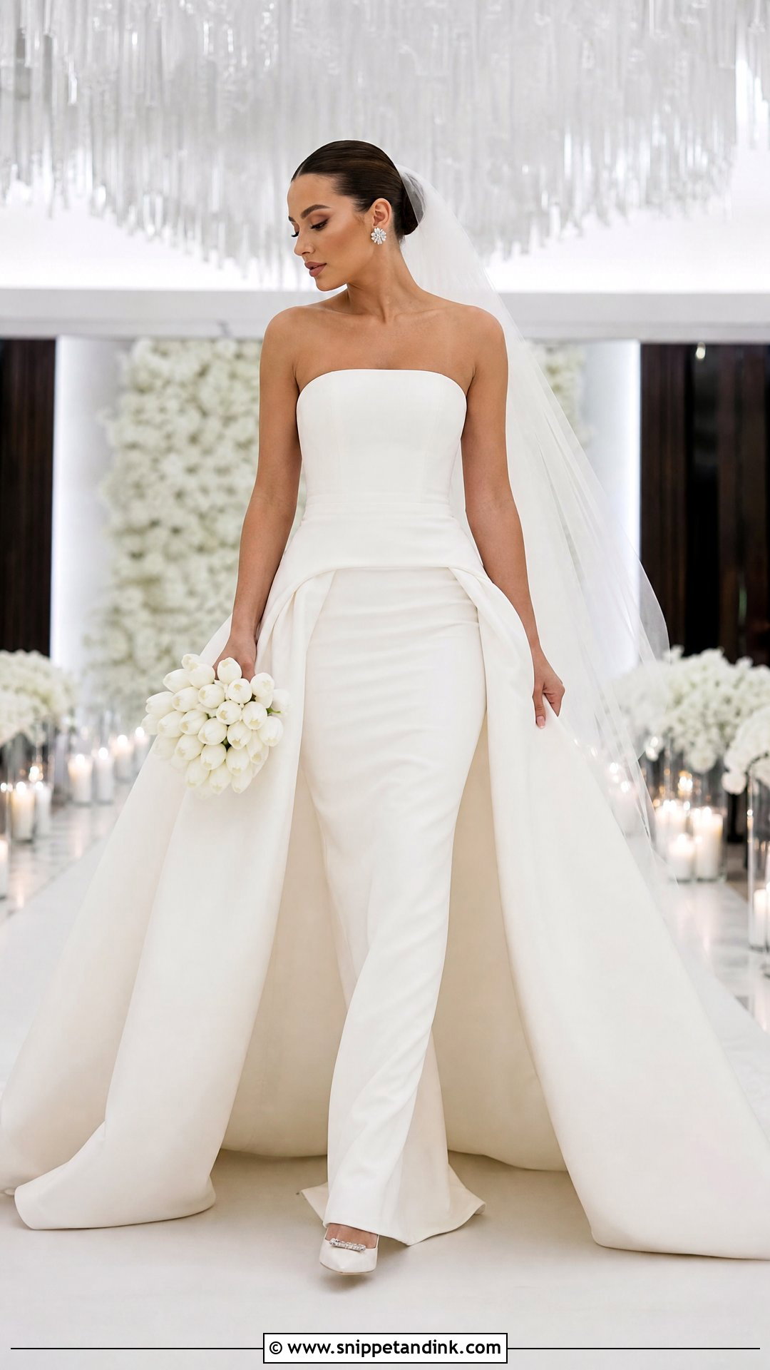 Detachable Tulip Skirt Wedding Dress - Snippet and Ink - 20 Tulip Wedding Dress Ideas