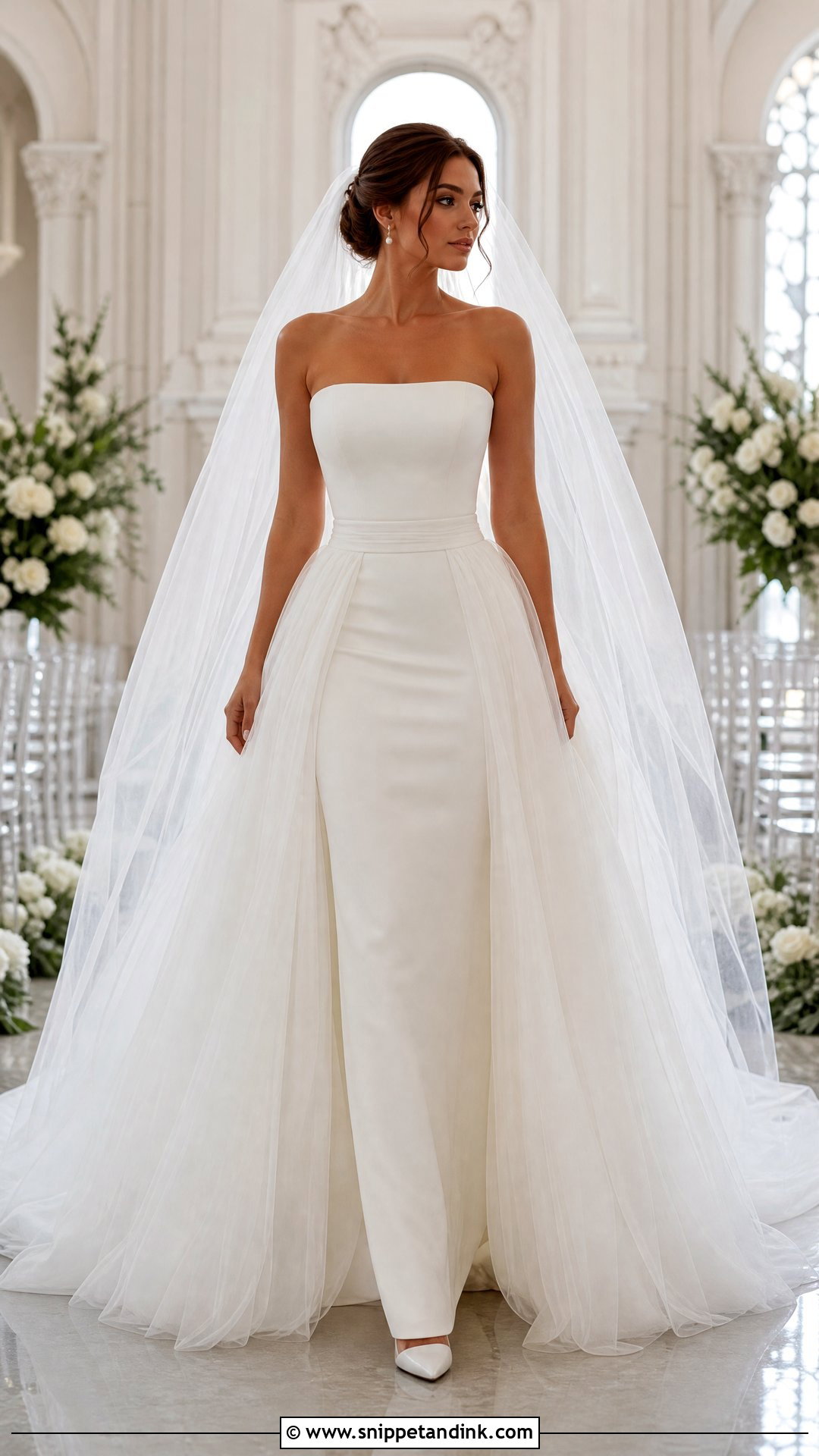 Detachable Tulle Overskirt Wedding Dress - Snippet and Ink - 20 Tulle Skirt Wedding Dress Ideas
