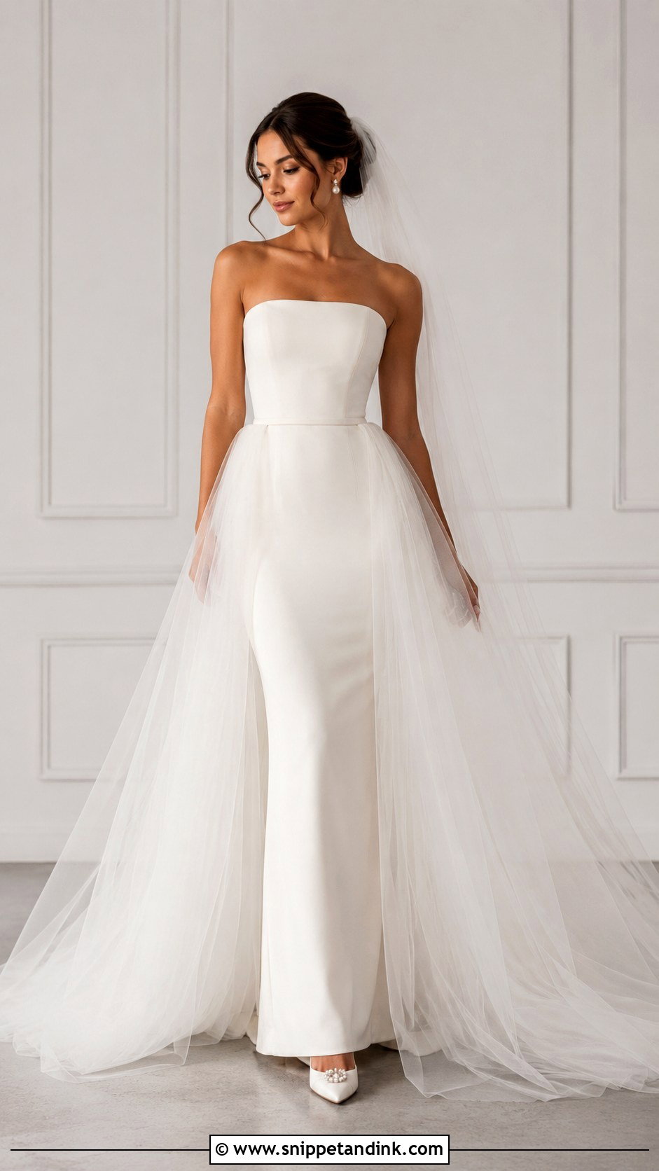 Detachable Tulle Overskirt Wedding Dress - Snippet and Ink - 25 Overskirt Wedding Dress Ideas