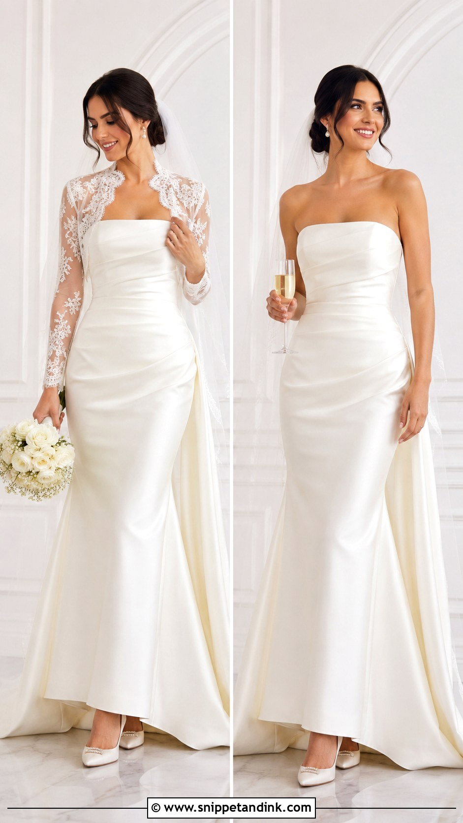 Detachable Wedding Bolero With Two Looks - Snippet and Ink - 25 Wedding Bolero Ideas
