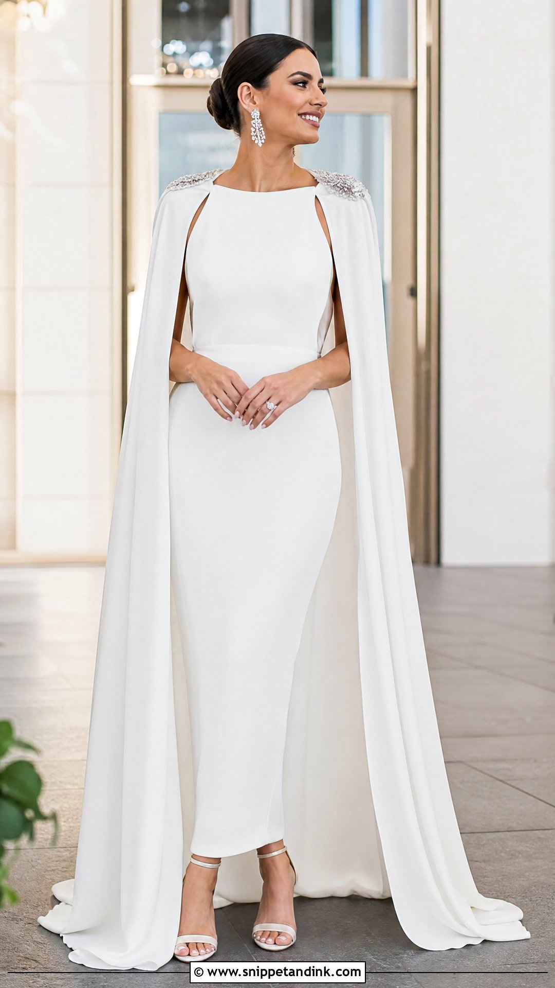 Detachable Wedding Cloak With Reception Dress - Snippet and Ink - 25 Wedding Cloak Ideas