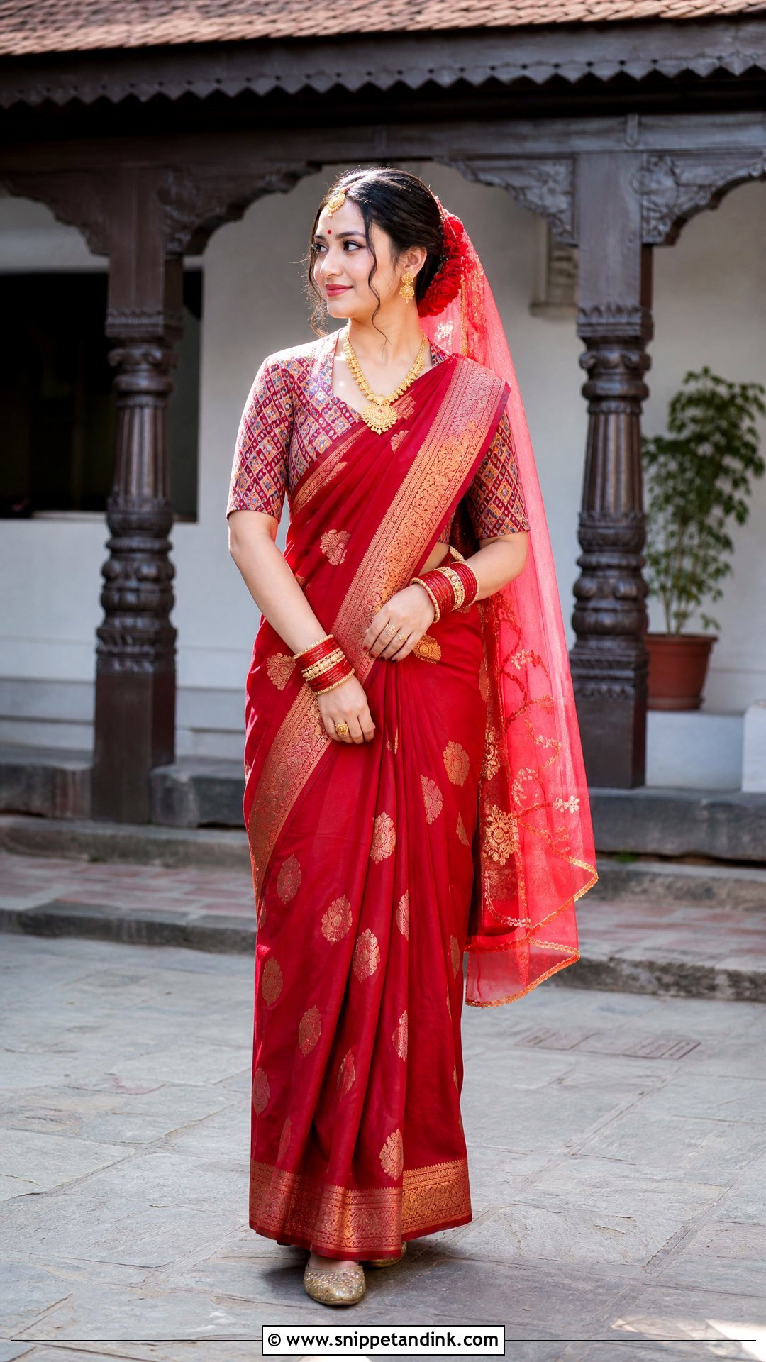 Dhaka Blouse Nepali Wedding Sari - Snippet and Ink - 25 Nepali Wedding Dress Ideas