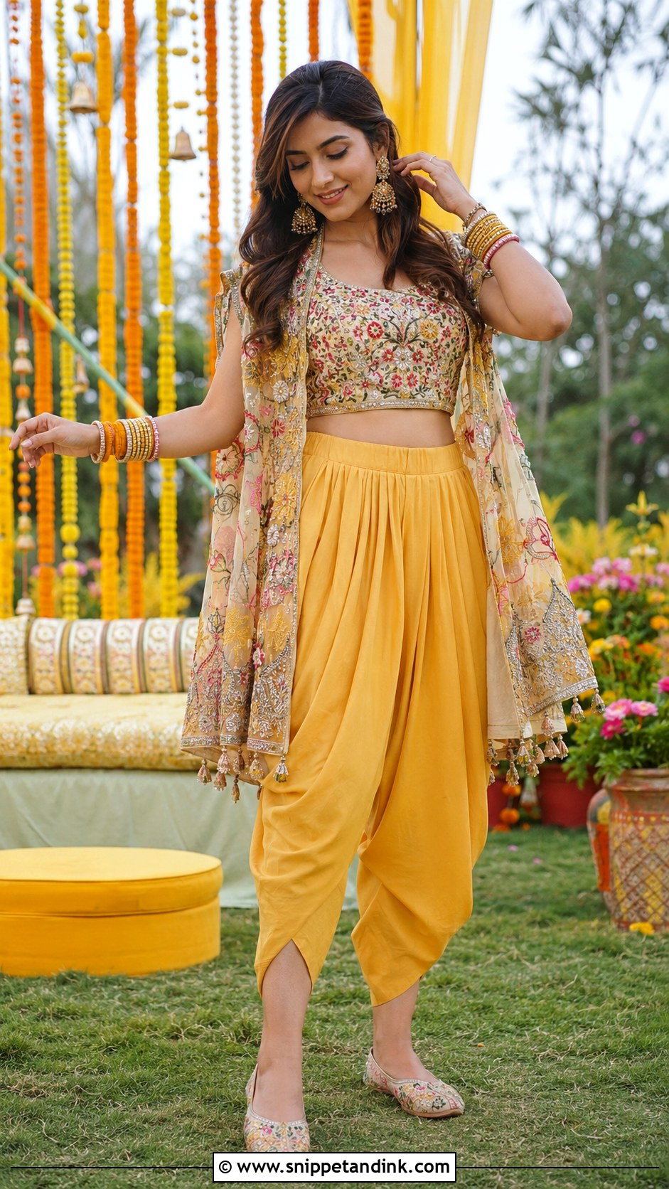 Dhoti Mehendi Set - Snippet and Ink - 25 Mehendi Outfit for Bride Ideas