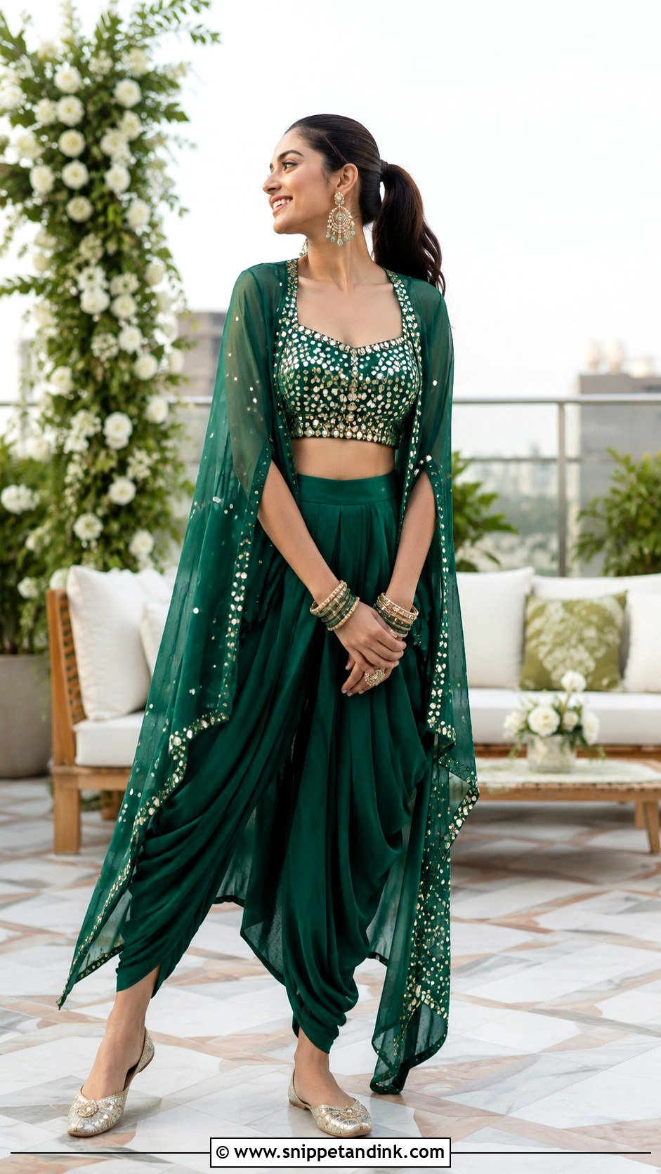 Dhoti Pant Bridal Mehendi Outfit - Snippet and Ink - 20 Bridal Mehendi Outfit Ideas