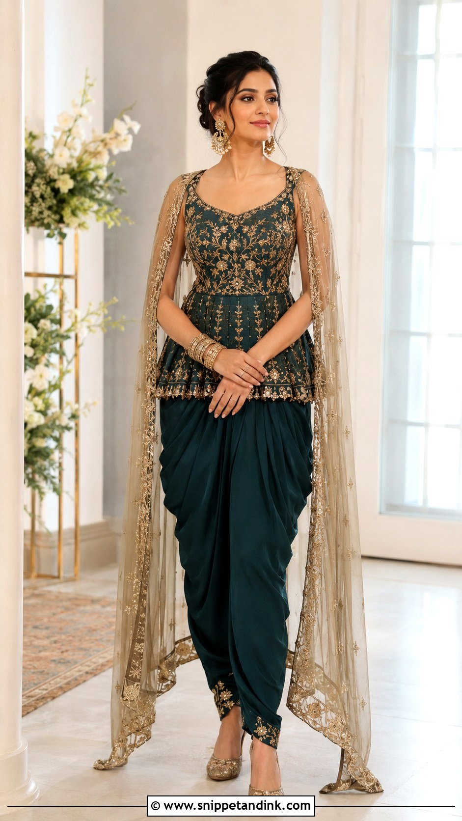 Dhoti Pant Bride Sangeet Set - Snippet and Ink - 20 Bride Sangeet Look Ideas