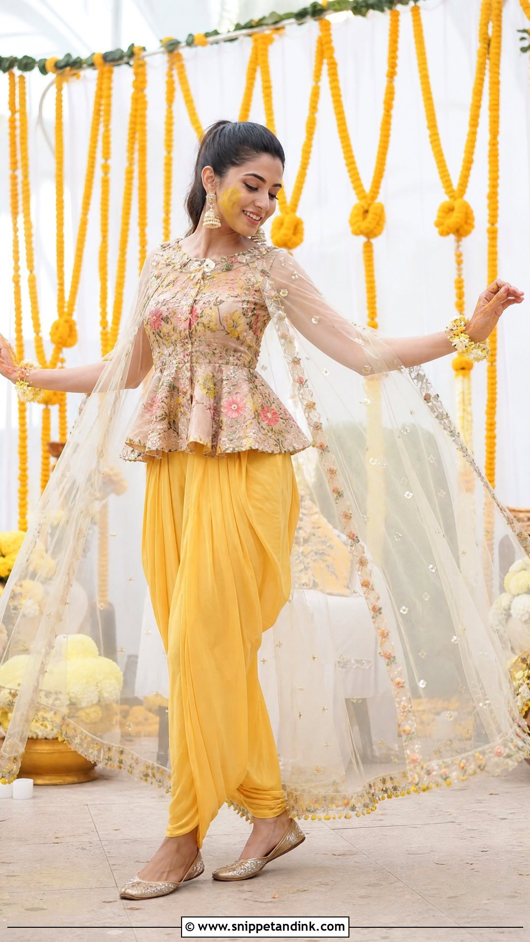 Dhoti Pant Haldi Dress - Snippet and Ink - 20 Haldi Wedding Dress Ideas
