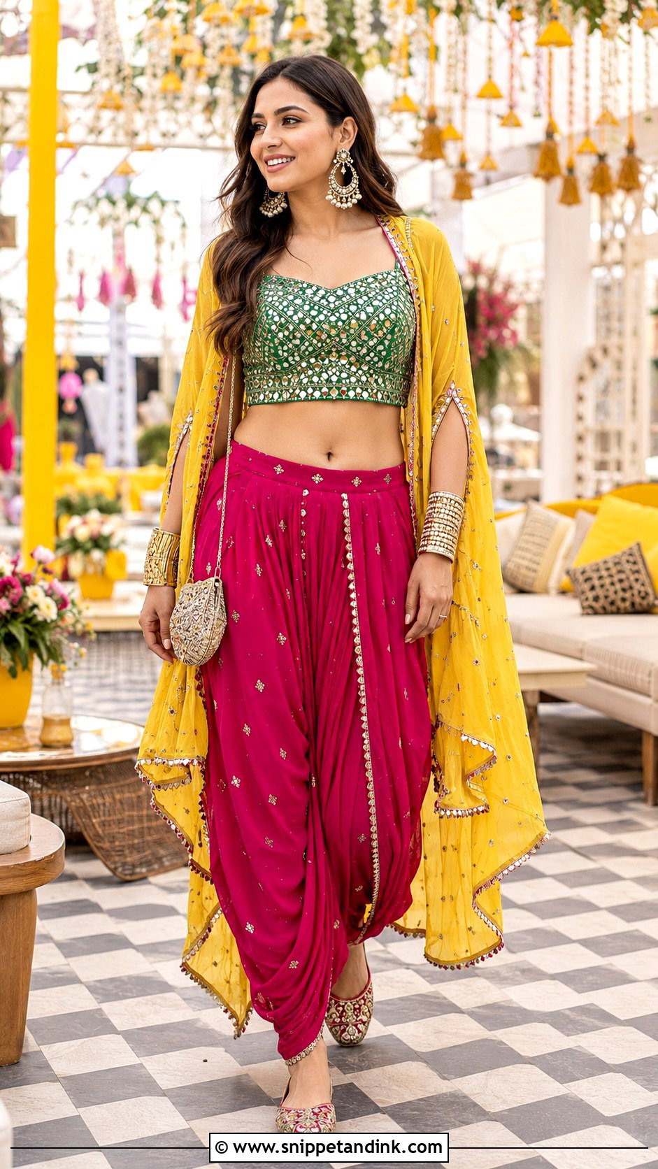 Dhoti Pant Mehendi Dress - Snippet and Ink - 20 Dress for Mehendi Ideas