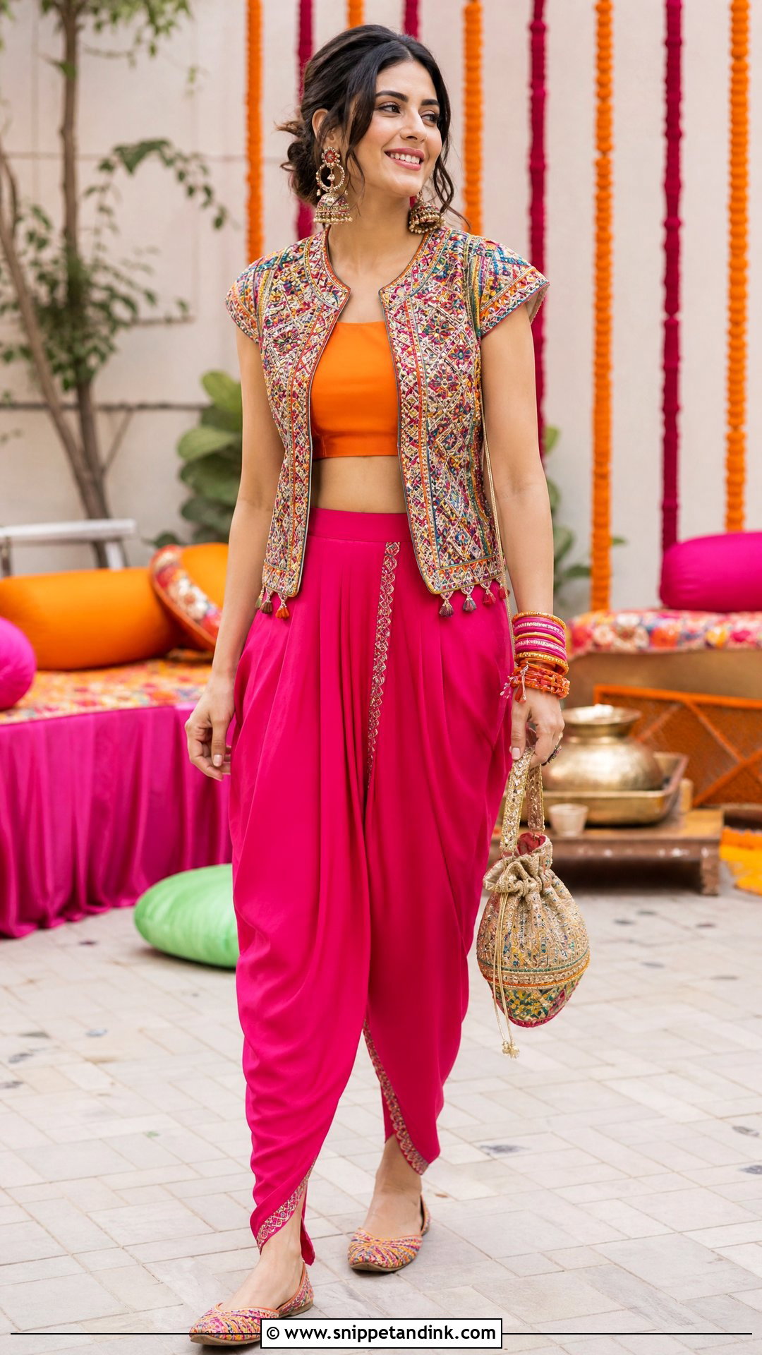 Dhoti Pant Outfit for Sisters Mehendi - Snippet and Ink - 20 Sister Marriage Outfit for Sister Ideas