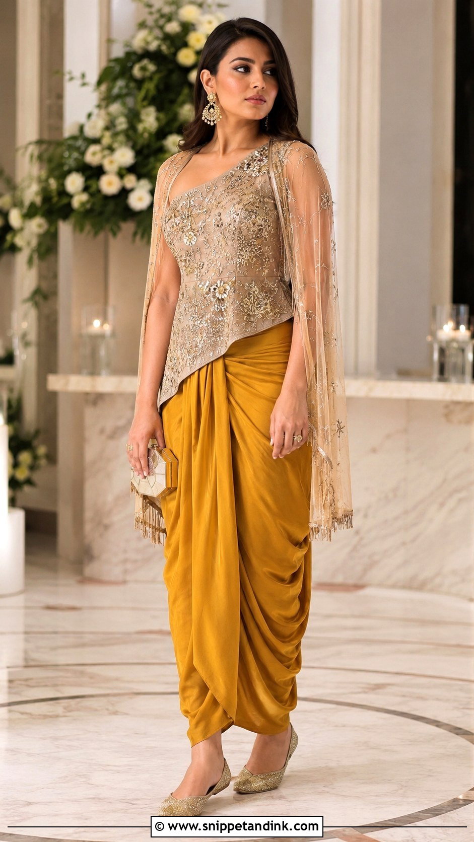 Dhoti Pant Roka Outfit - Snippet and Ink - 20 Roka Ceremony Outfits for Sister