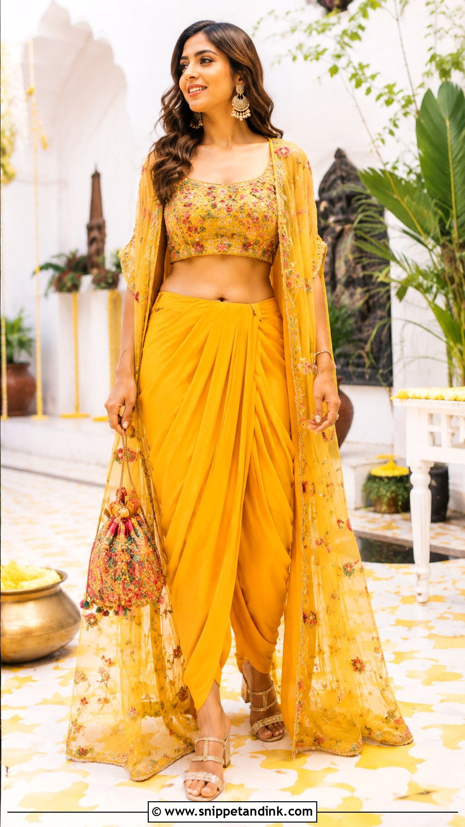 Dhoti Pants And Crop Top Wedding Outfit - Snippet and Ink - 25 Indo Western Wedding Outfits Women