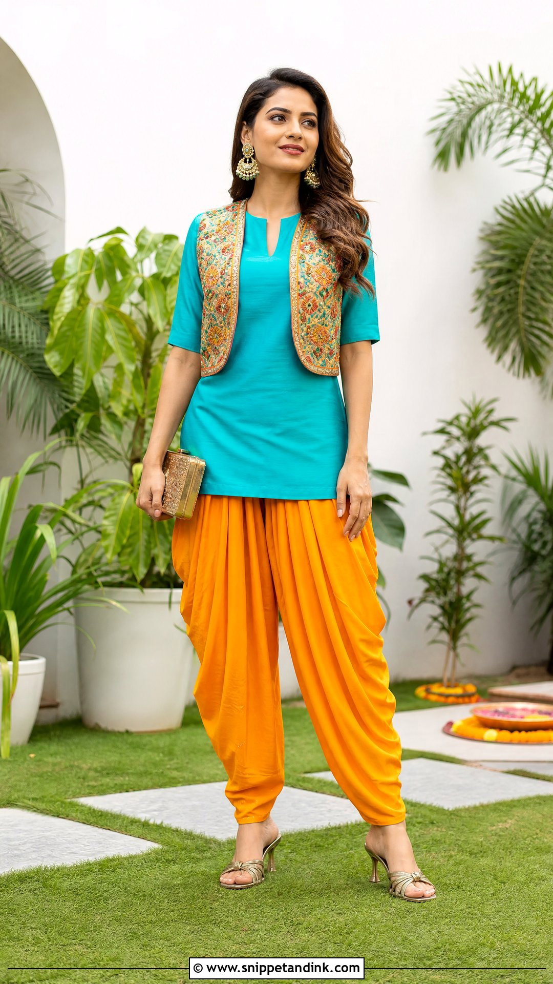 Dhoti Pants And Short Kurta Outfit - Snippet and Ink - 20 Unique Indian Wedding Outfits