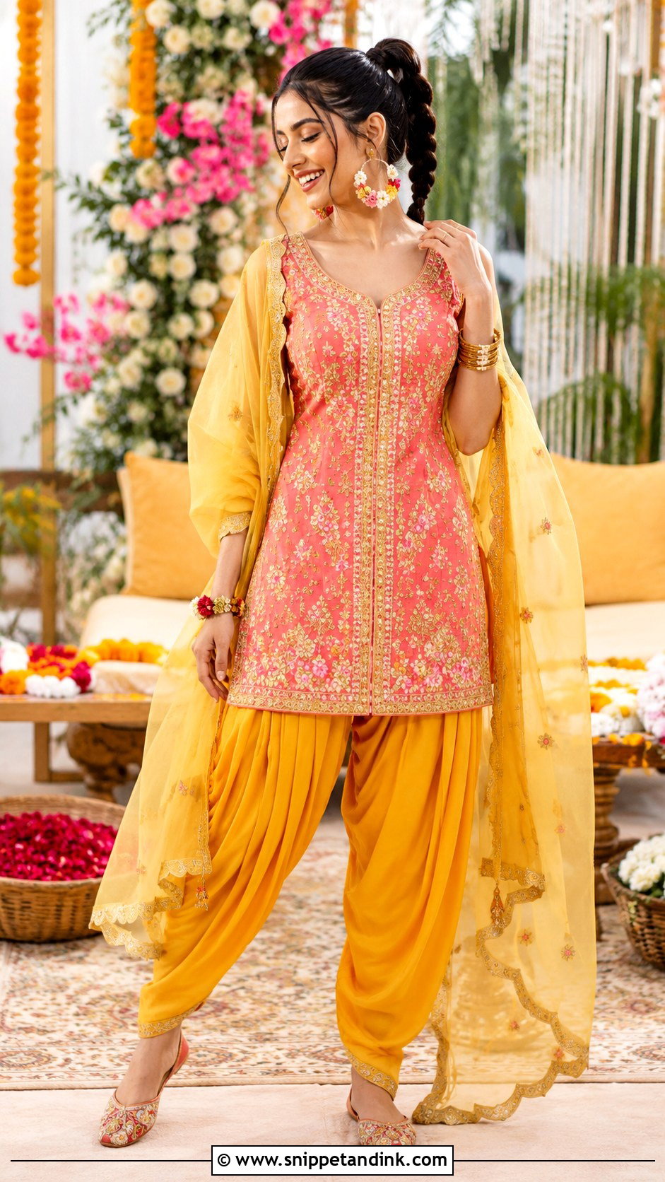 Dhoti Pants Bridal Mayon Dress - Snippet and Ink - 20 Bridal Mayon Dress Ideas