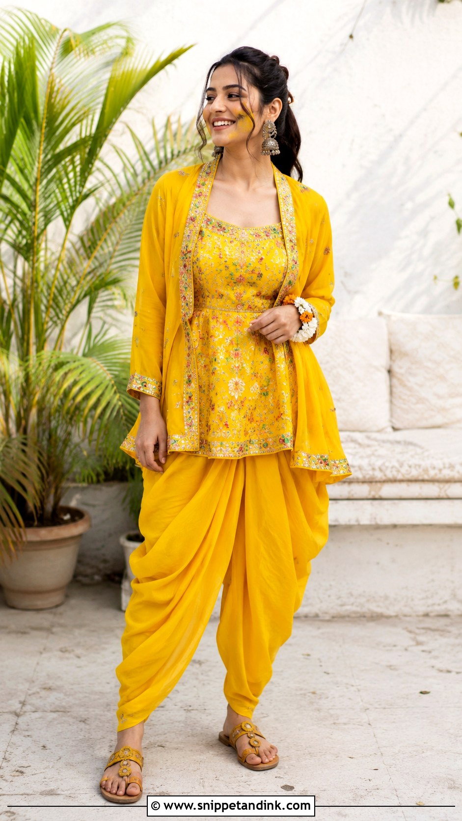 Dhoti Pants Haldi Outfit - Snippet and Ink - 25 Wedding Haldi Outfit Ideas