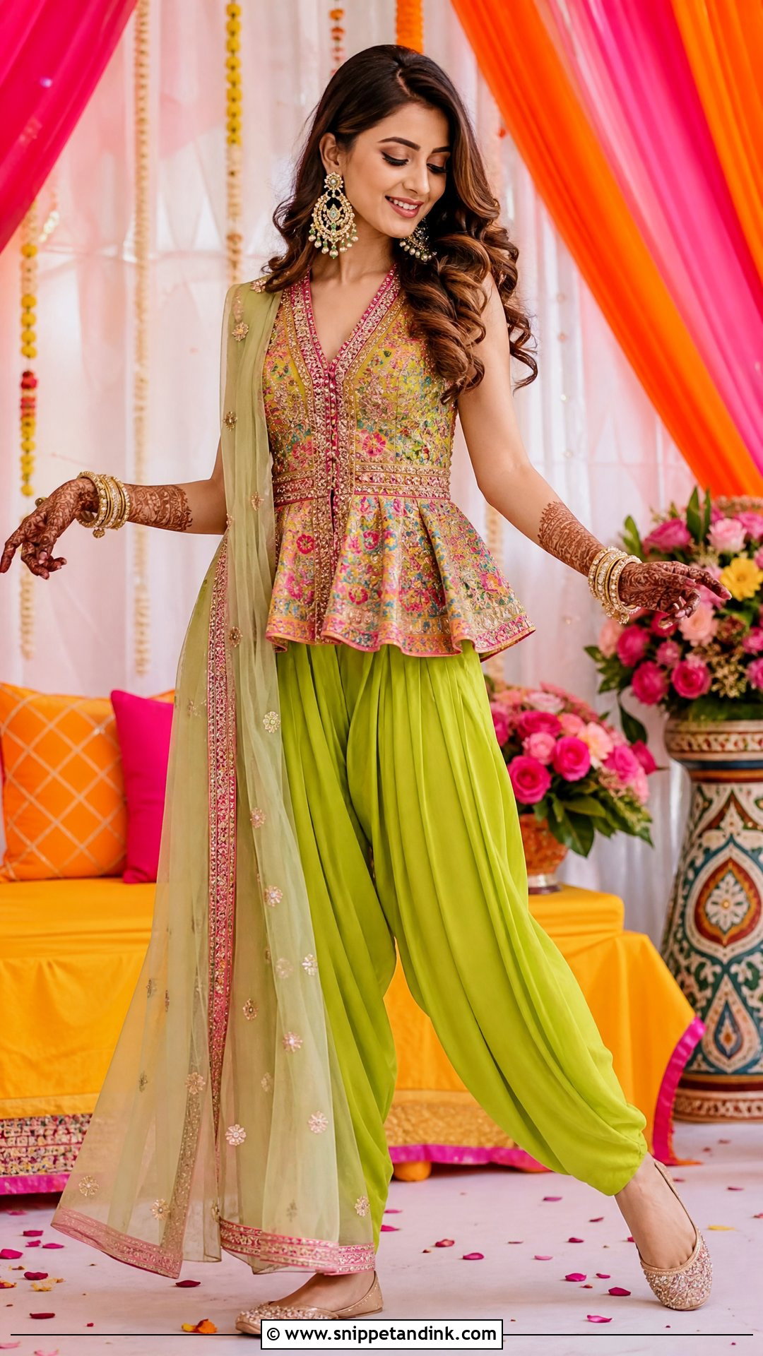 Dhoti Pants Mehndi Outfit - Snippet and Ink - 25 Mehndi Outfits for Bride