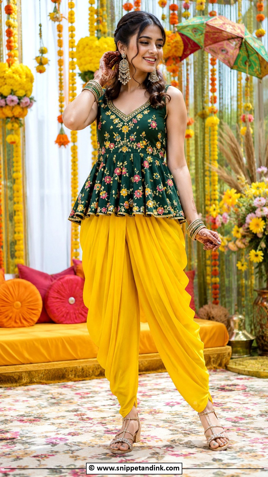 Dhoti Pants Outfit For Mehandi - Snippet and Ink - 25 Mehandi Outfit Ideas