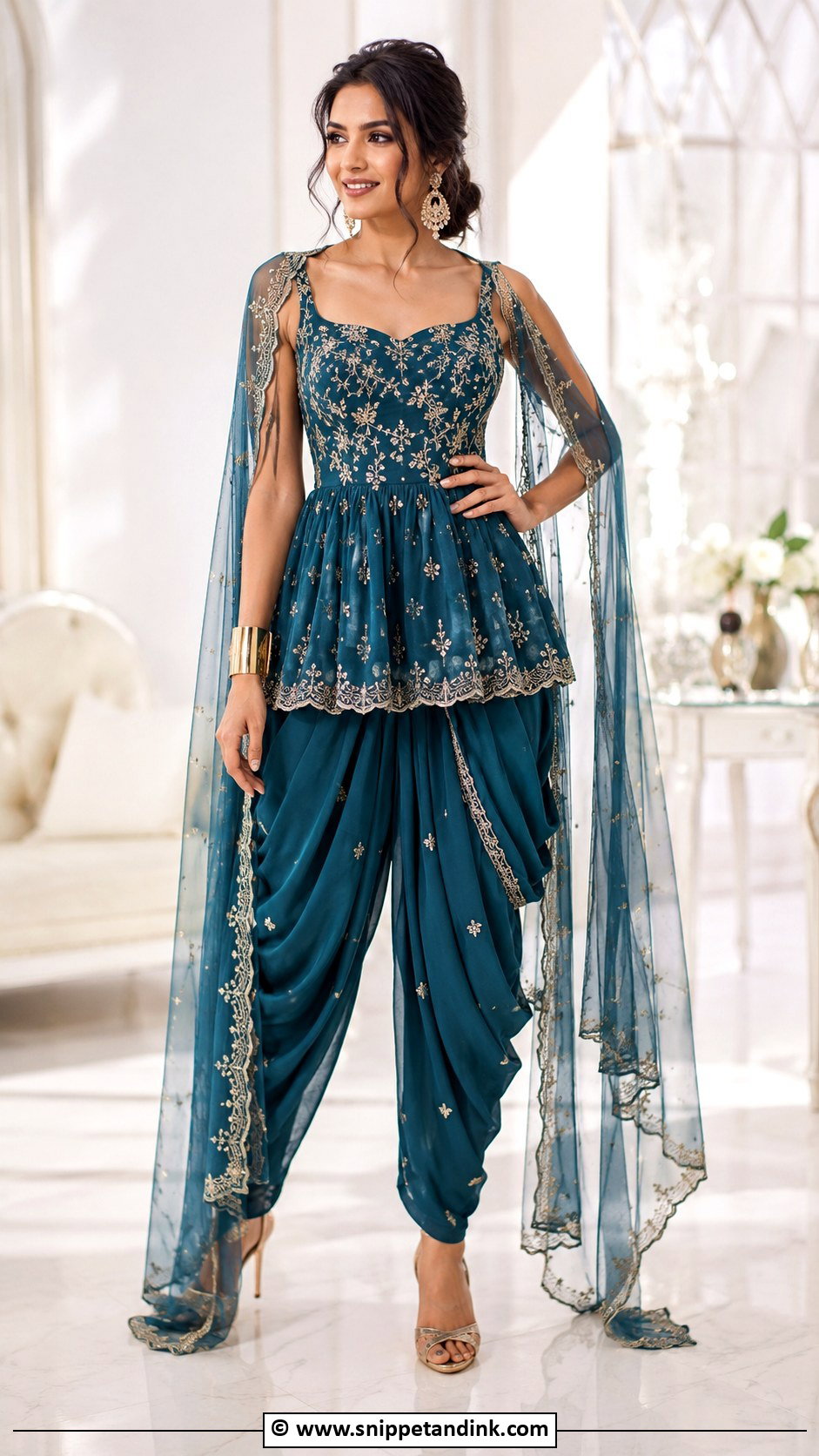 Dhoti Pants Outfit For Sangeet Night - Snippet and Ink - 35 Sangeet Night Outfit Ideas