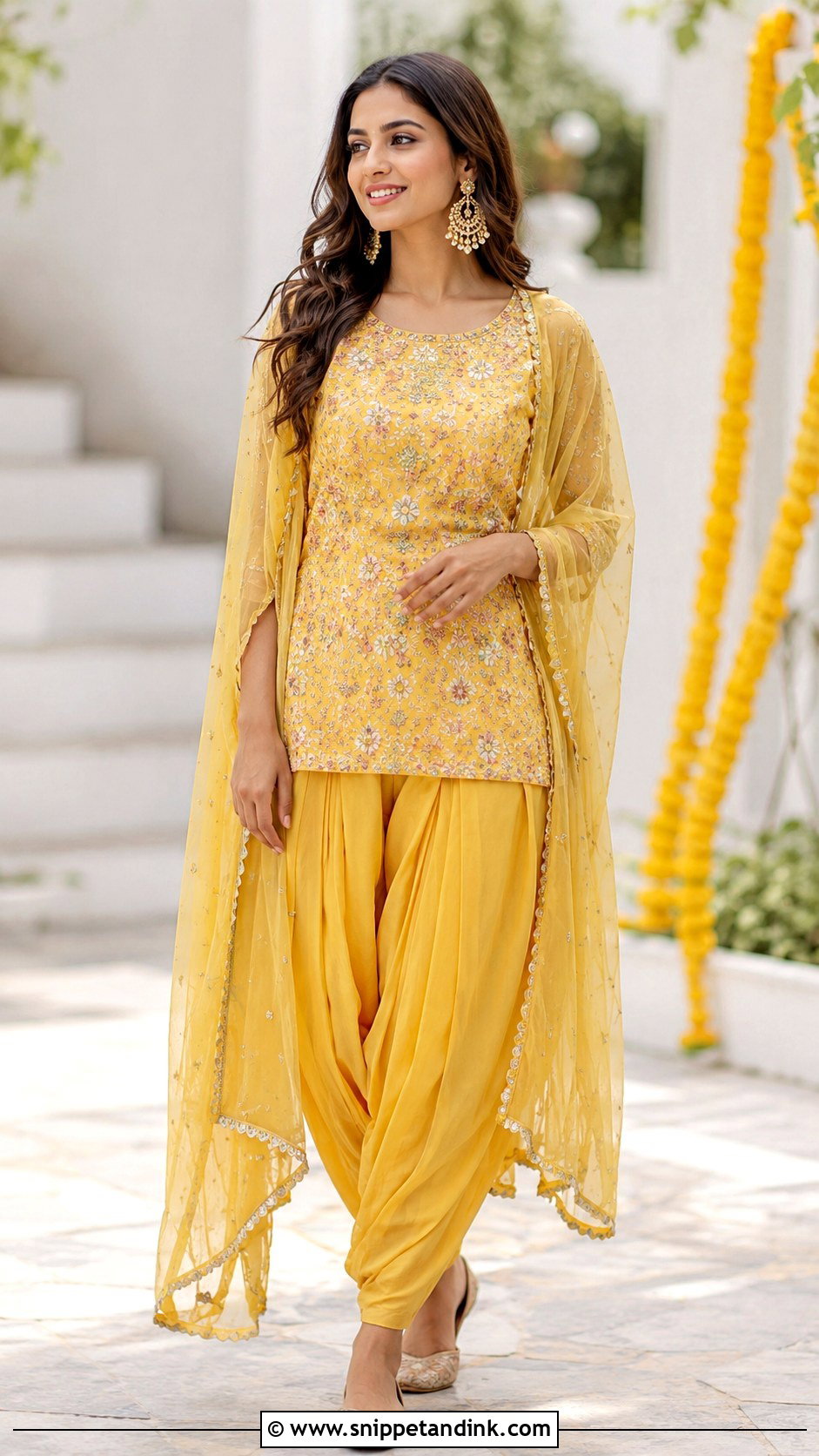 Dhoti Pants Set For Haldi - Snippet and Ink - 25 Indian Haldi Outfit Ideas