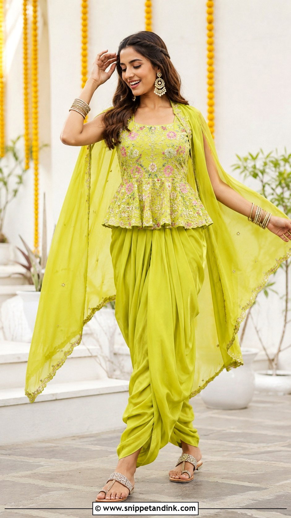 Dhoti Pants Set For Mehndi Function - Snippet and Ink - 25 Dress for Mehndi Function Ideas