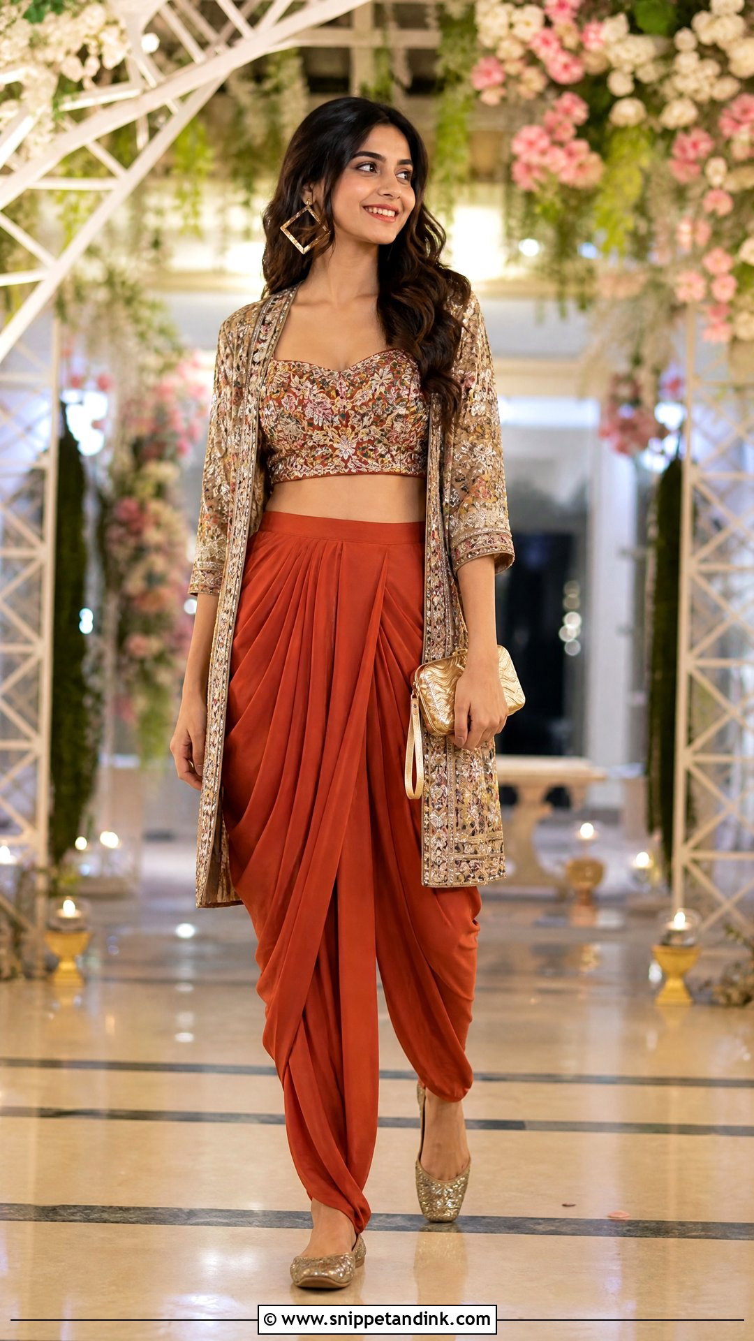 Dhoti Pants and Crop Top for Brothers Wedding - Snippet and Ink - 20 Outfit Ideas for Brothers Wedding