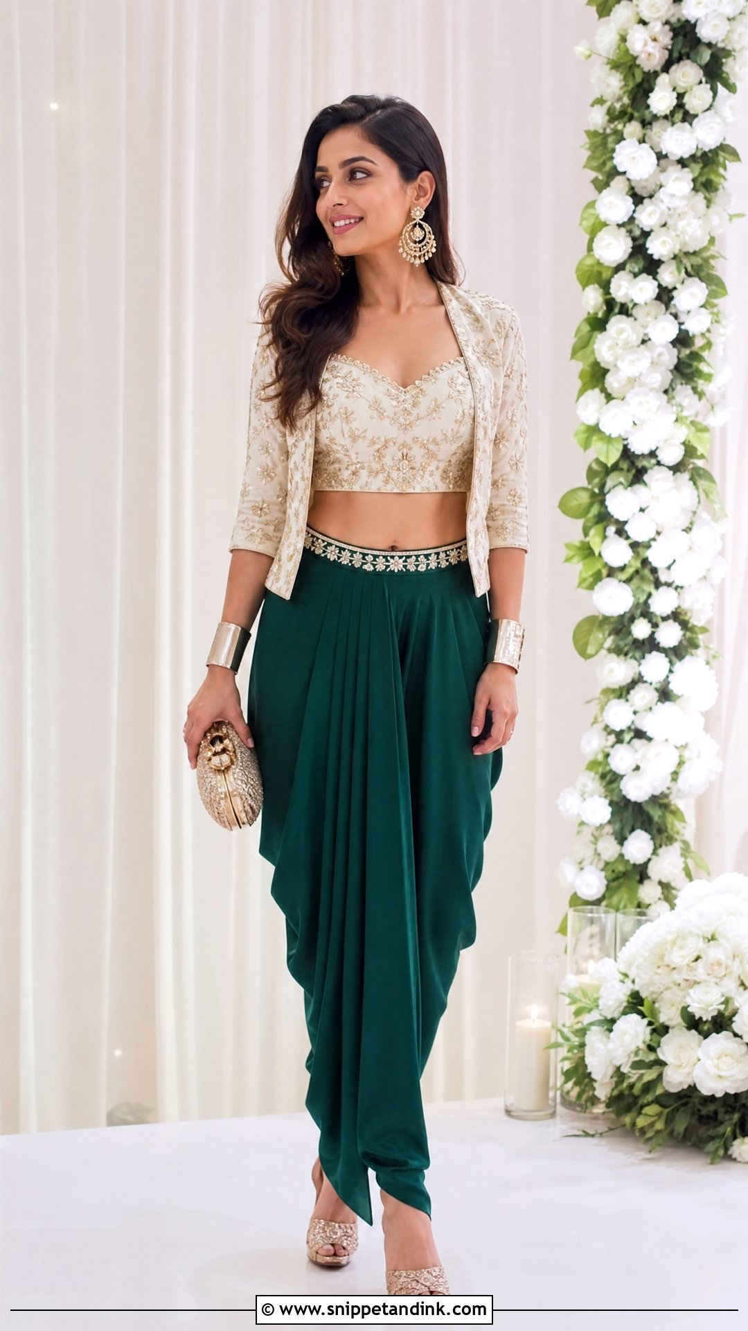 Dhoti Pants and Crop Top for Sangeet - Snippet and Ink - 20 Sangeet Dress Ideas for Sisters